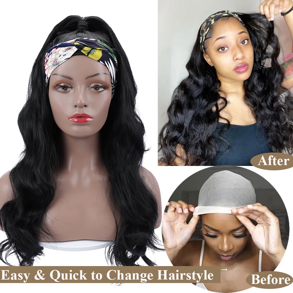 Colorful Queen 26 inch wig in 1B shade, soft body wave and breathable cap