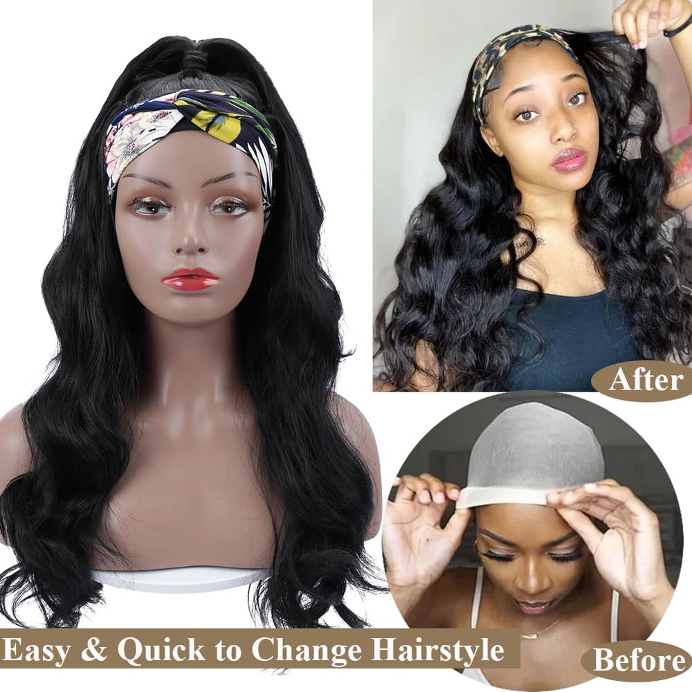 Colorful Queen 26 inch wig in 1B shade, soft body wave and breathable cap
