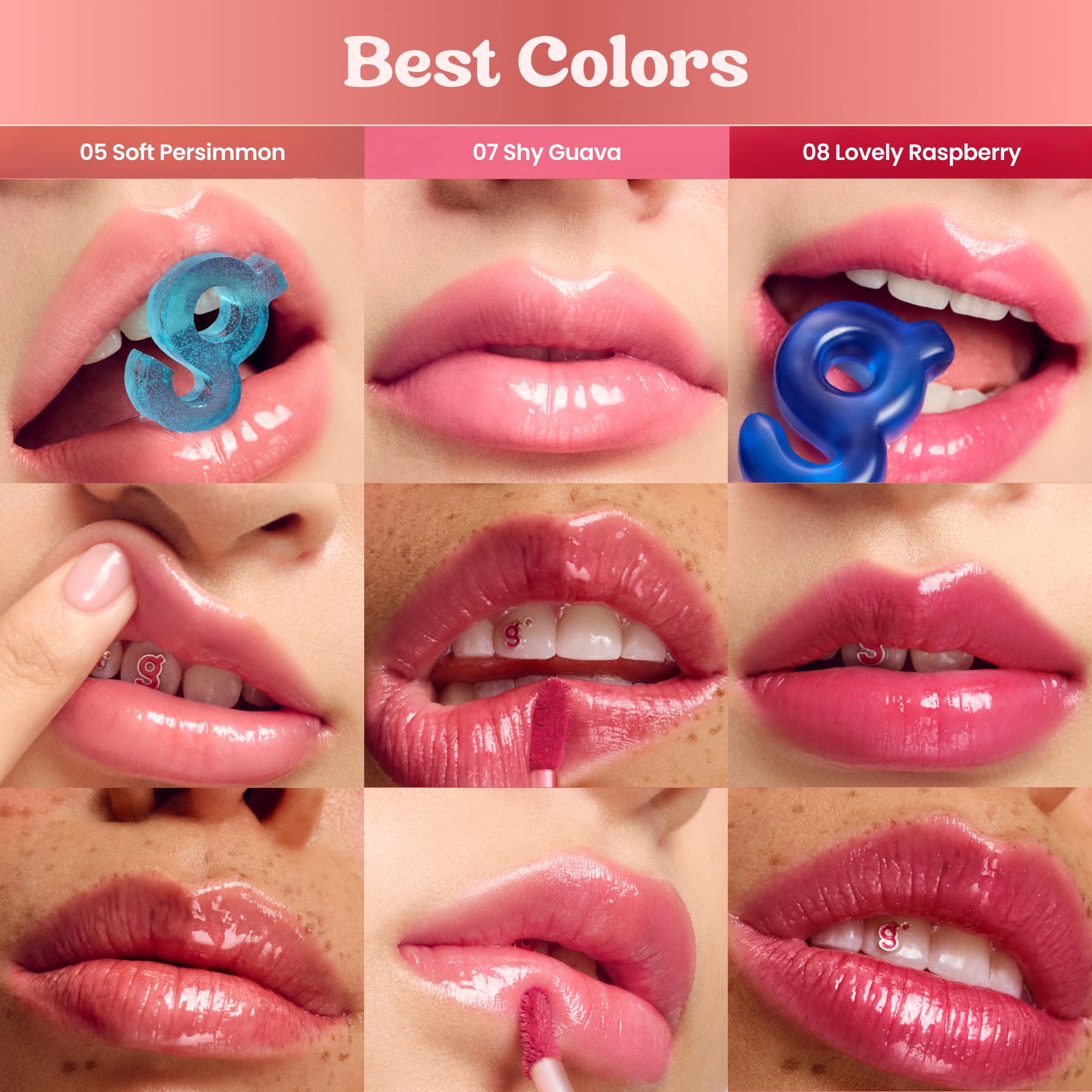 Tono rosado suave COLORGRAM Fruity Glass Tint 07 Shy Guava para mejillas ligeras