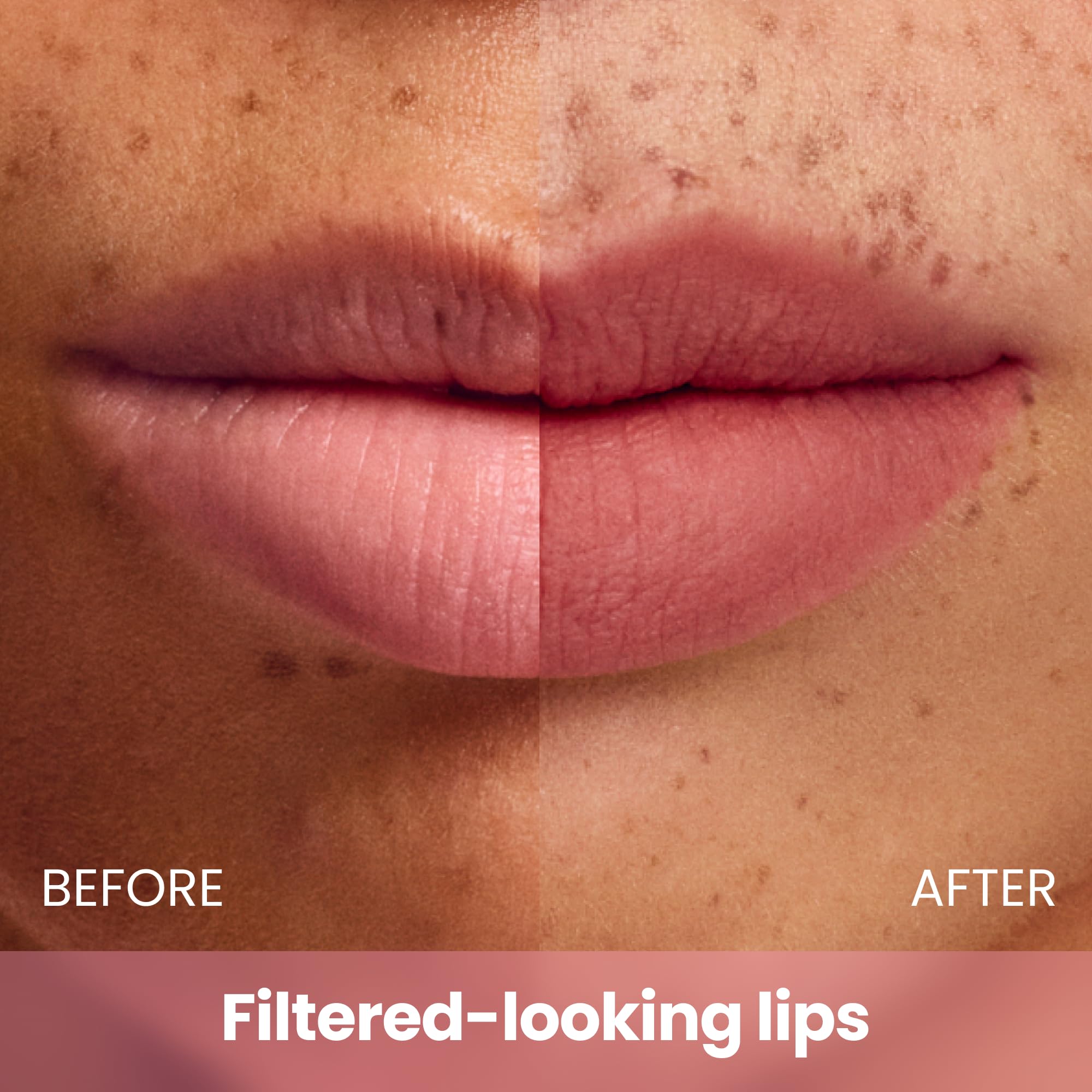 Aplicación del COLORGRAM Nude Blur Tint en labios, acabado mate suave y cómodo.