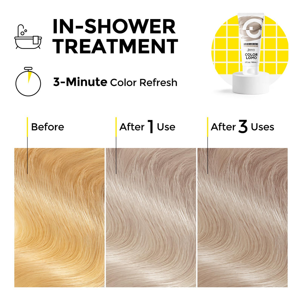COLORLOMO ash brown tone on pre-lightened hair for smoky finish