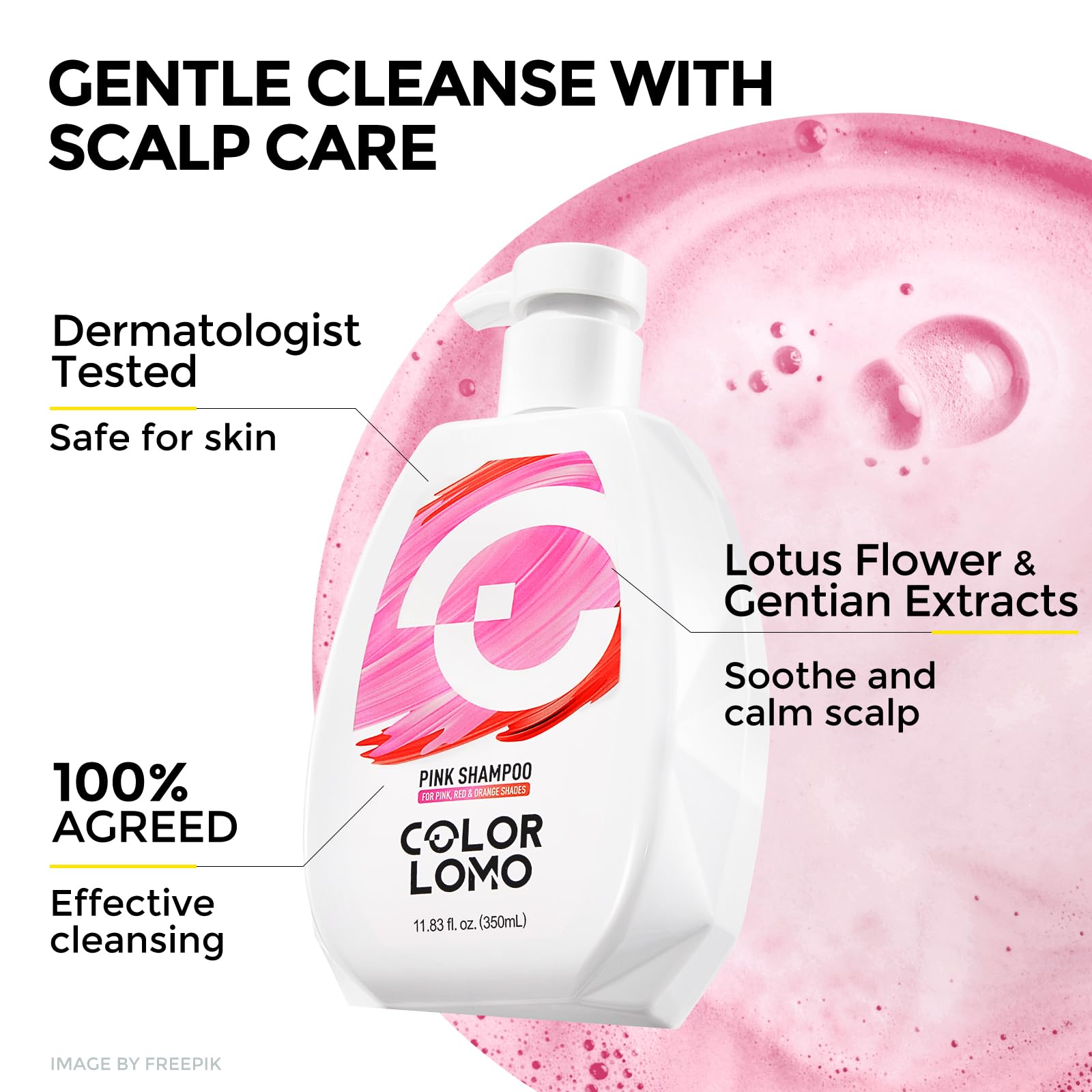 Colorlomo Color Maintenance Shampoo pink tube supports warm-toned hair care.