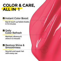 COLORLOMO pink-depositing-conditioner-application showing easy color refresh.