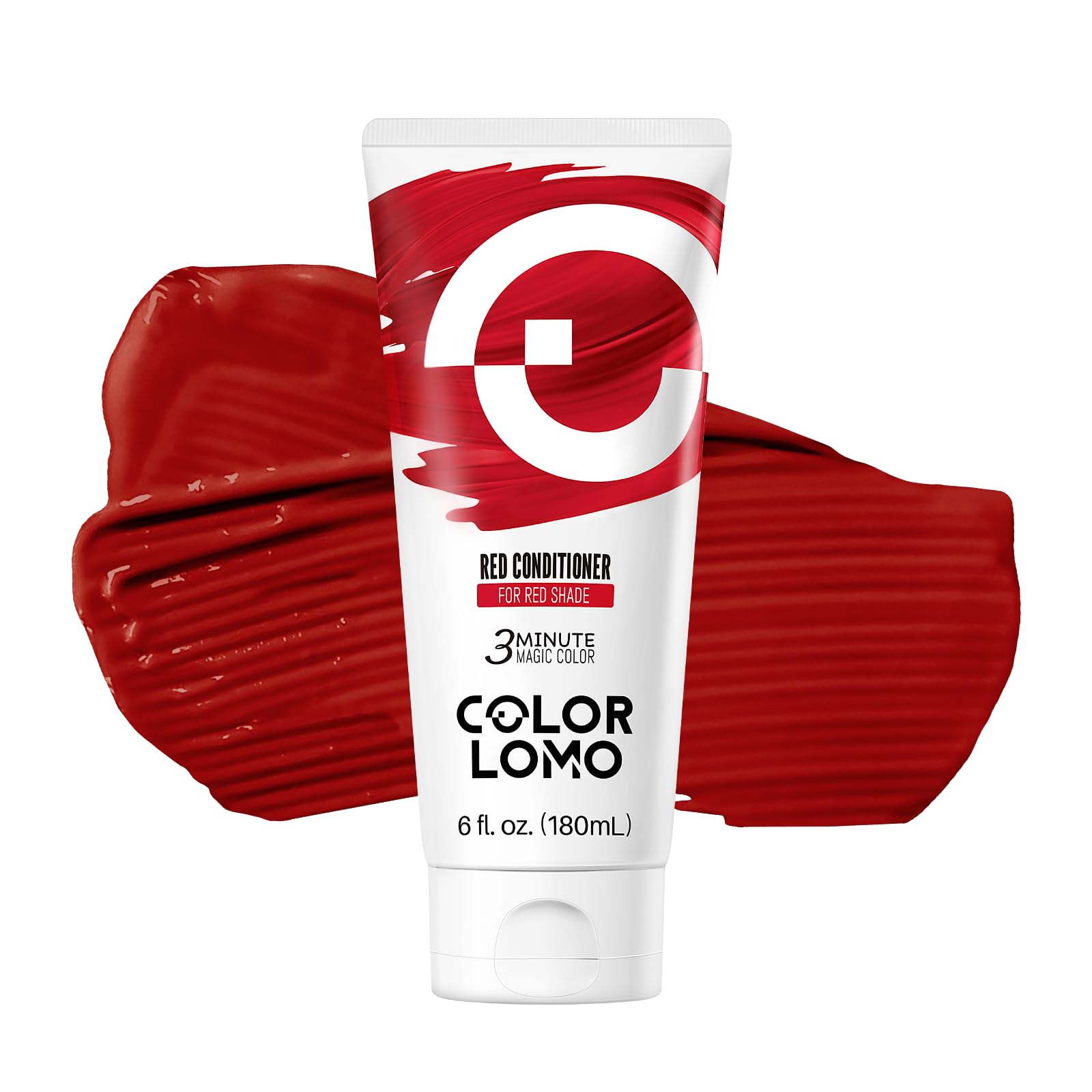 COLORLOMO red bottle front showcases bold color enhancement for at-home color restoration.