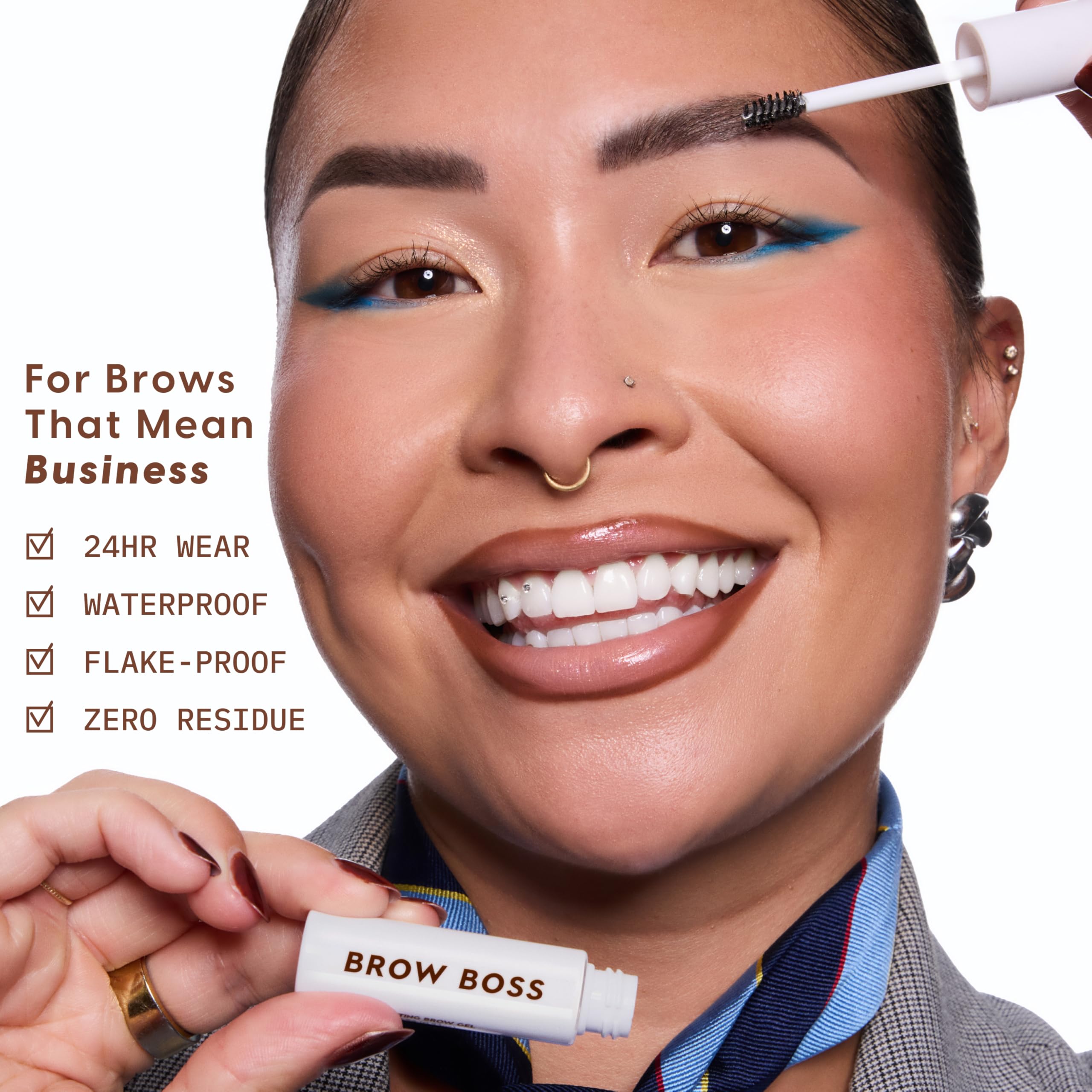ColourPop Brow Boss clear gel showing zero residue for a clean finish.