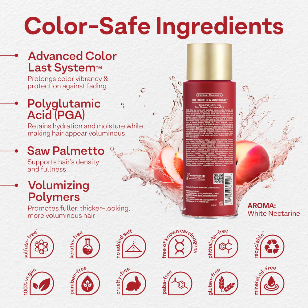 ColorProof Volume Shampoo hair volume detail shows lifted roots for a fuller look