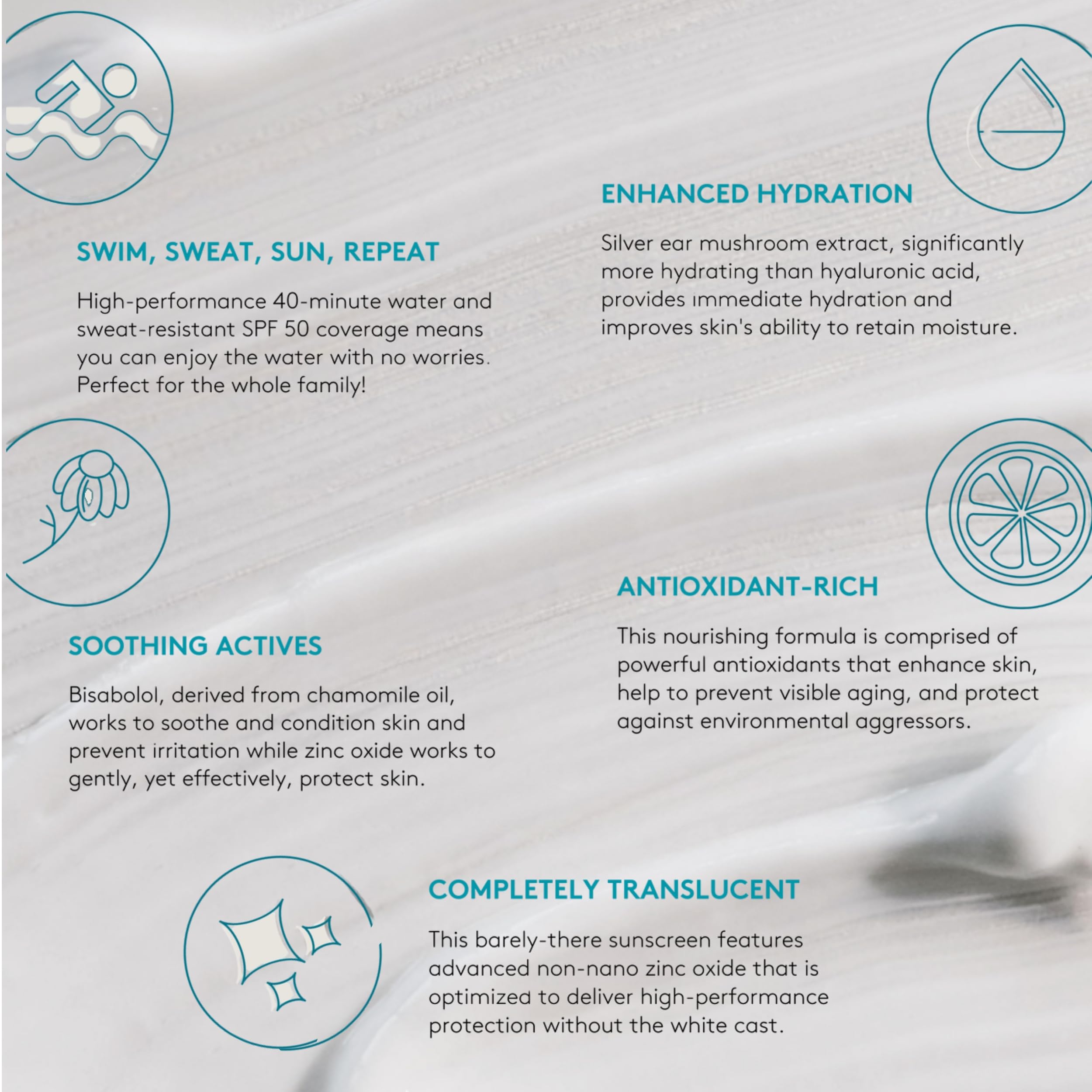 Colorescience antioxidants and bisabolol suggest soothing, nourishing skin support.