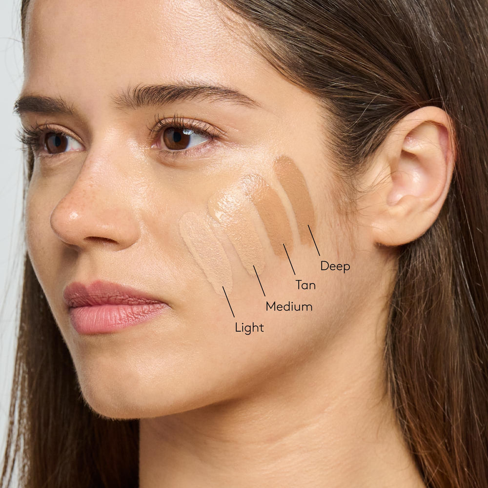 Colorescience swatches demonstrate buildable color for natural finish