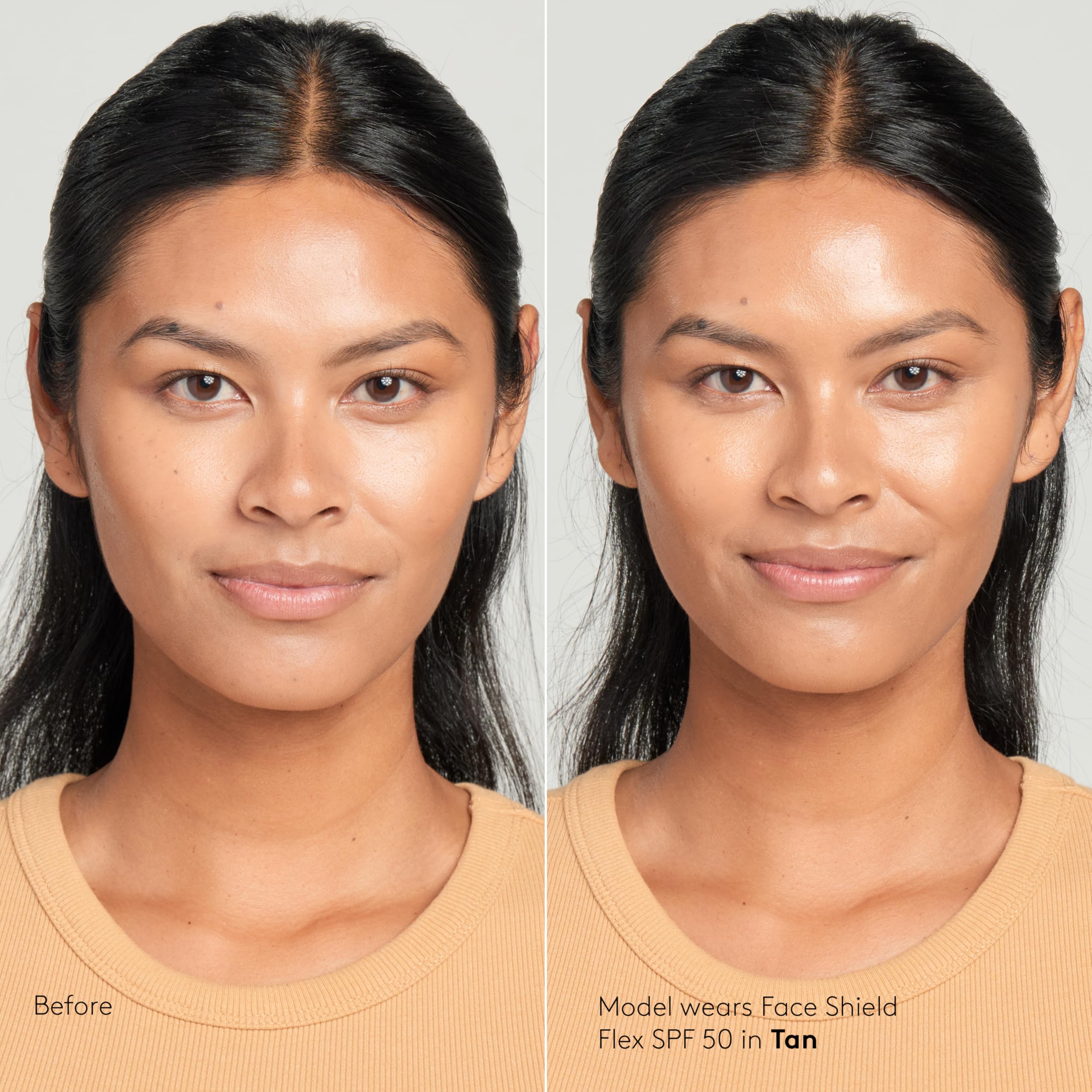 Colorescience packaging box displays four flexible tan shades