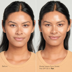 Colorescience packaging box displays four flexible tan shades