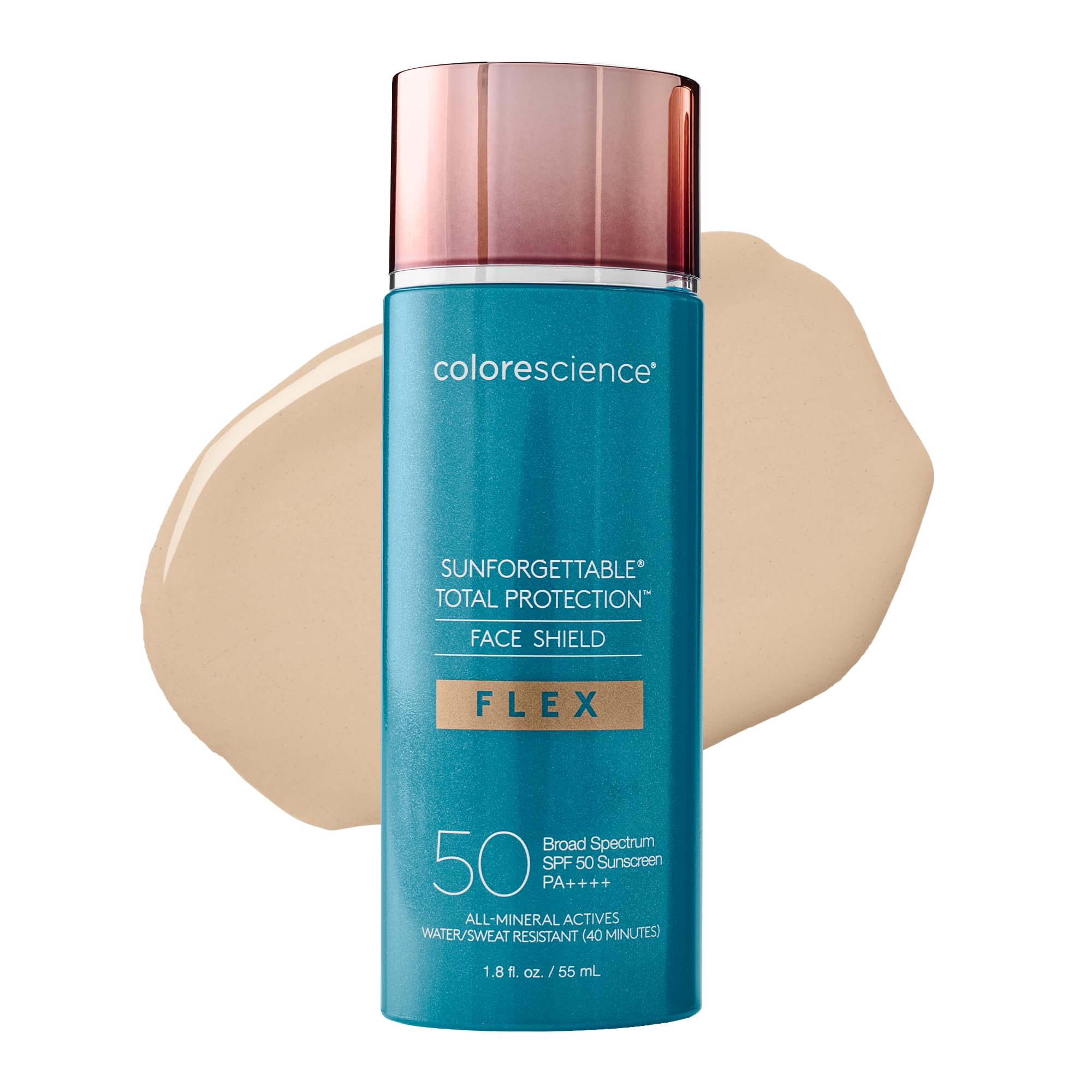 Colorescience Total Protection Face Shield Flex SPF50 bottle ready for daily mineral protection.