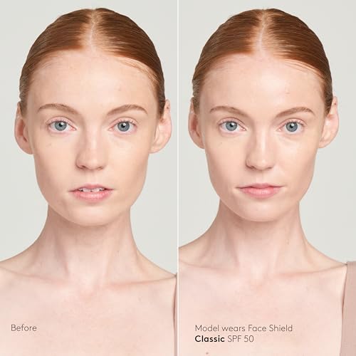 Bottle dispensing Colorscience shield texture and glow on skin