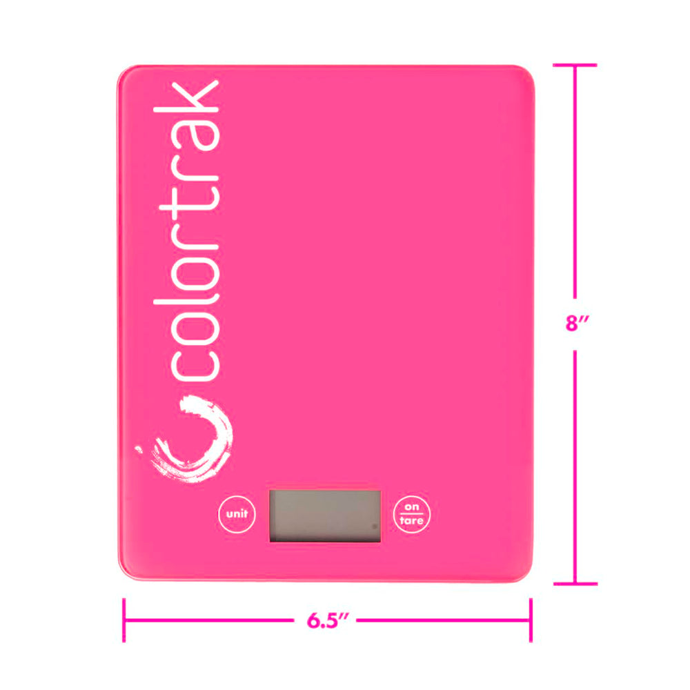 Non-slip feet keep the Colortrak scale stable during services.
