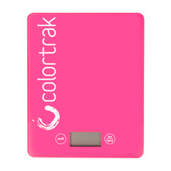 Colortrak digital scale with tempered glass and clear display for precise weighing.