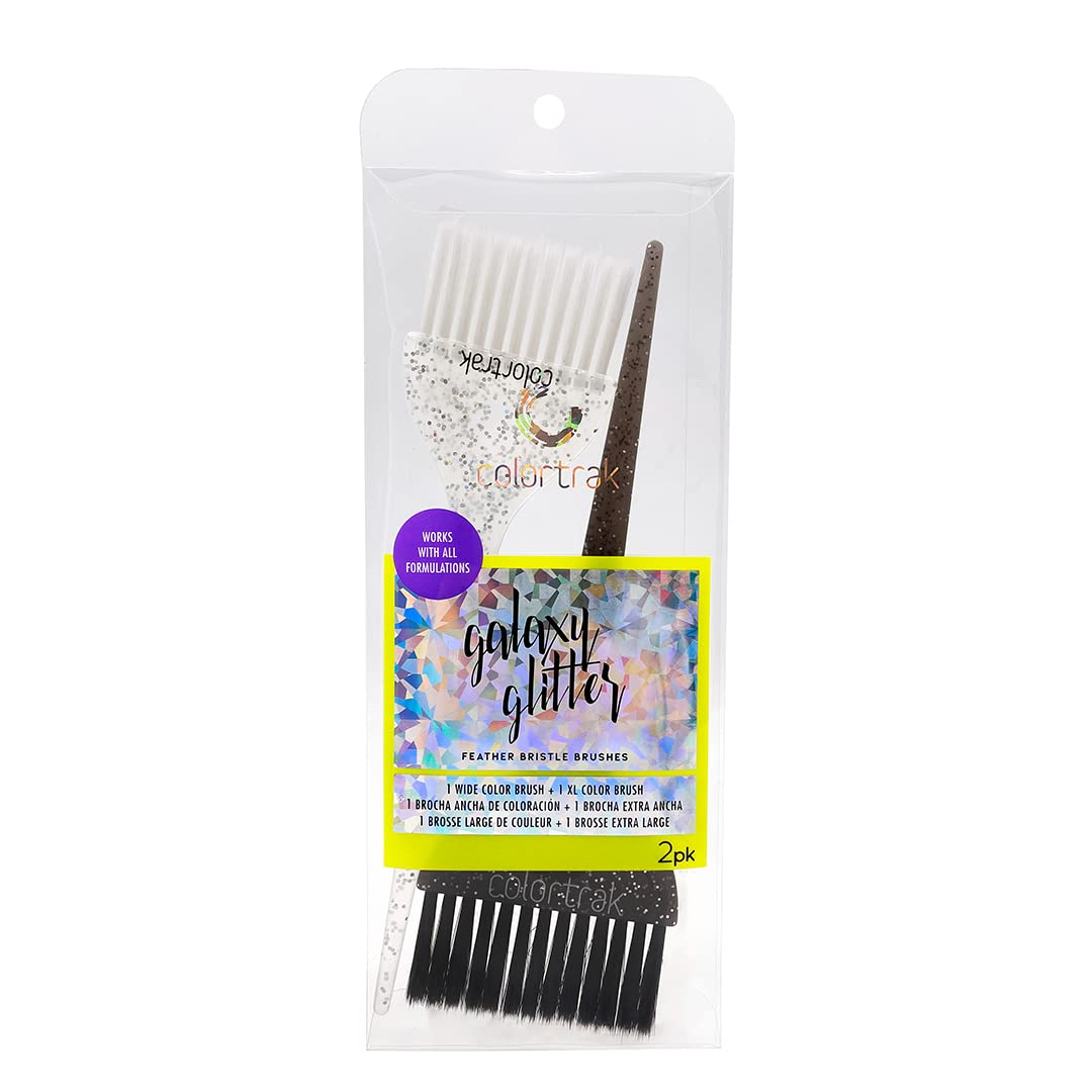 Colortrak Galaxy Glitter brush in use during color service in salon