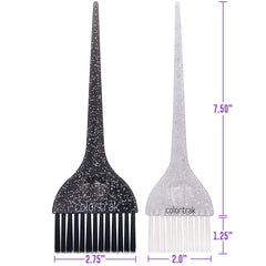 Colortrak Galaxy Glitter brushes with holographic handles in salon