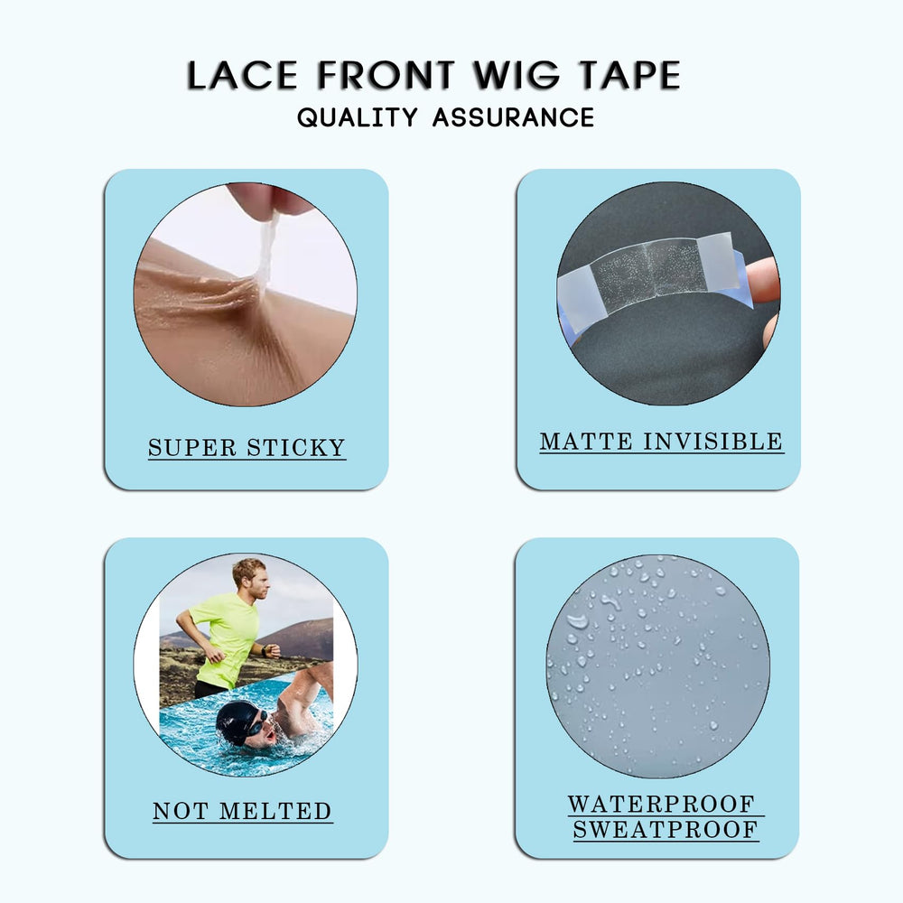 Coloryoung blue adhesive strips for toupees and hair systems.