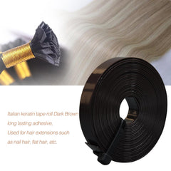 Coloryoung Italian keratin glue 3m roll in dark brown ready for extensions.