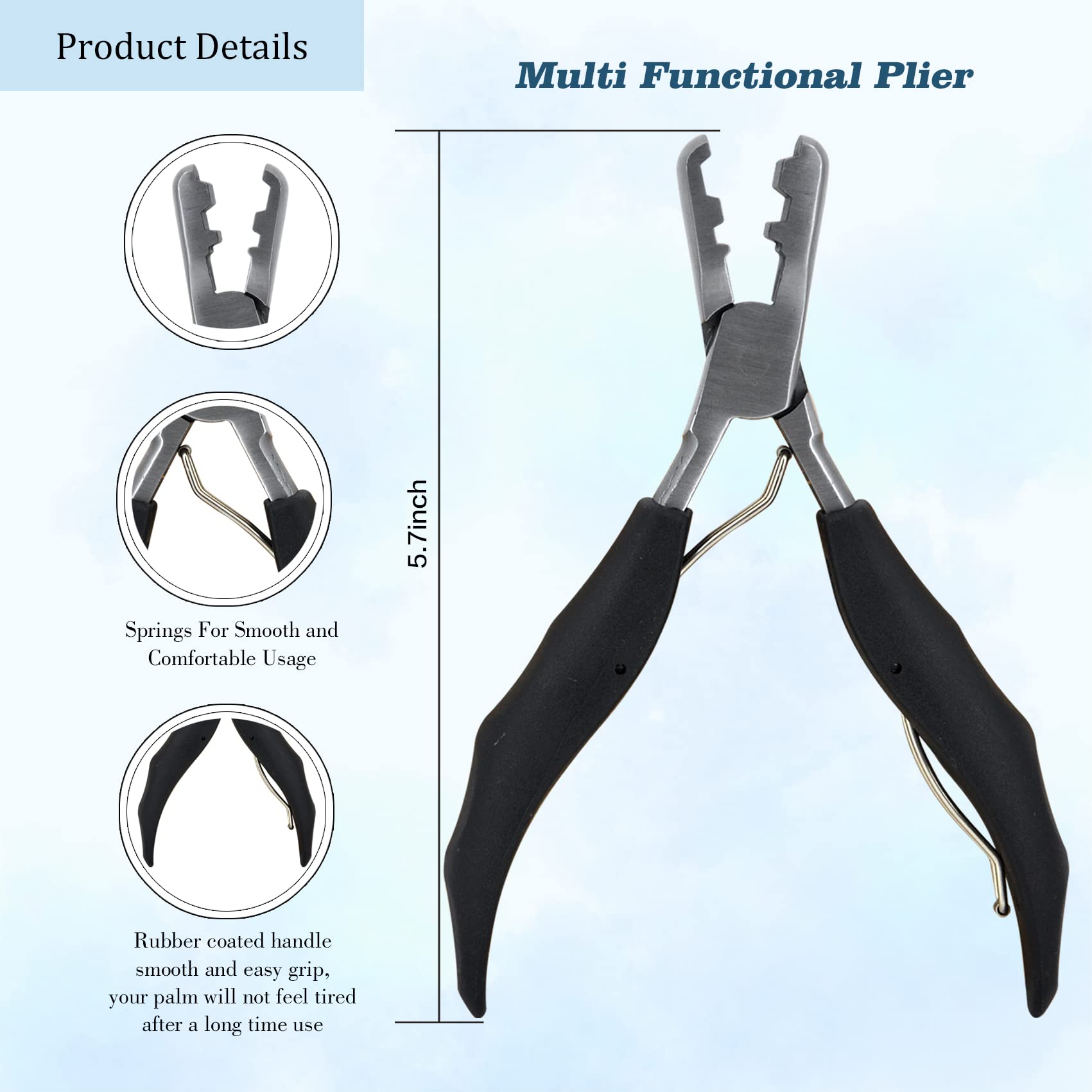Coloryoung stainless steel construction ensures durability for daily hair extension work.