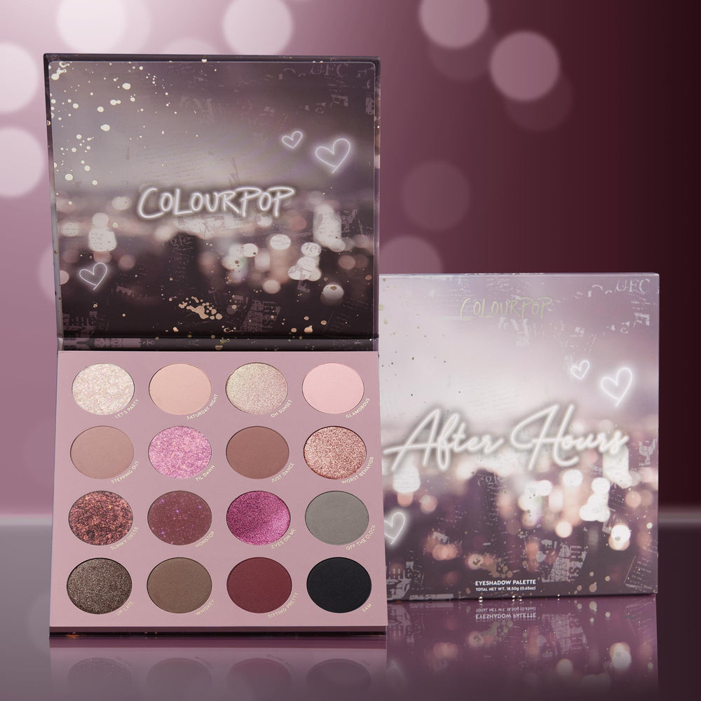 ColourPop After Hours compact open reveals easy-to-navigate palette layout.