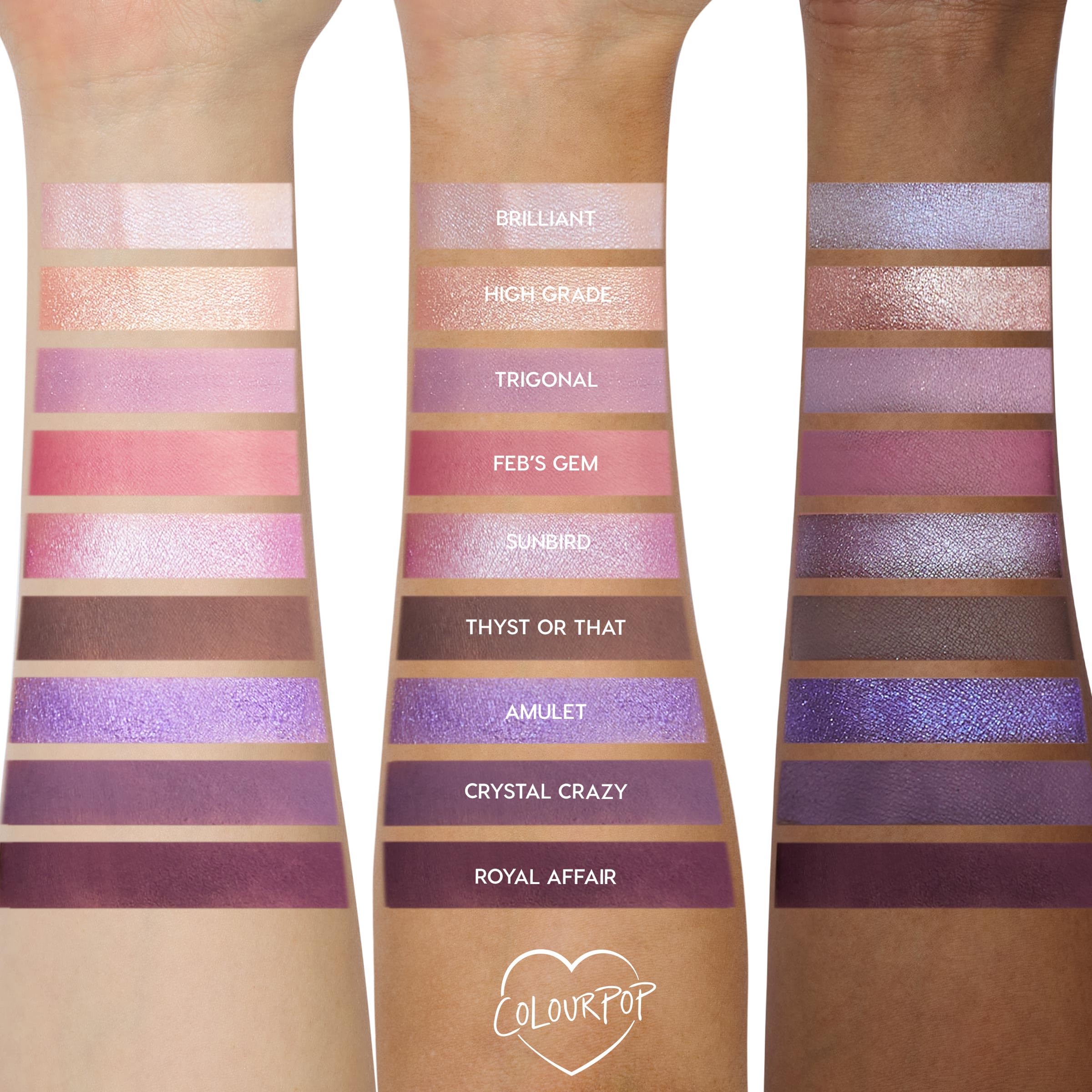 ColourPop All Amethyst Palette: look de ojos con acabado duo cromo para efecto magnético.