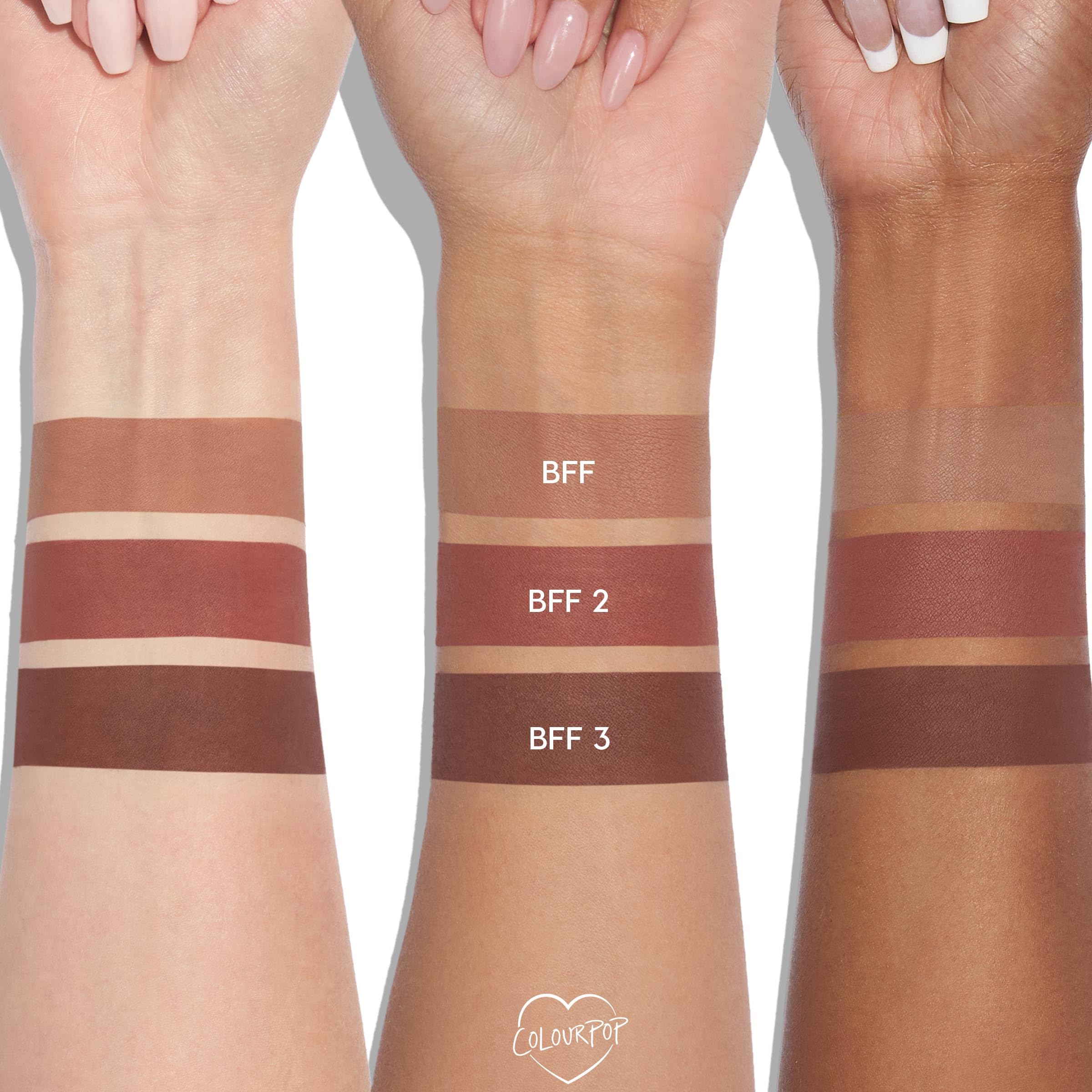 Combinación labial con ColourPop All My BFFs Lippie Lapiz Kit para más intensidad.