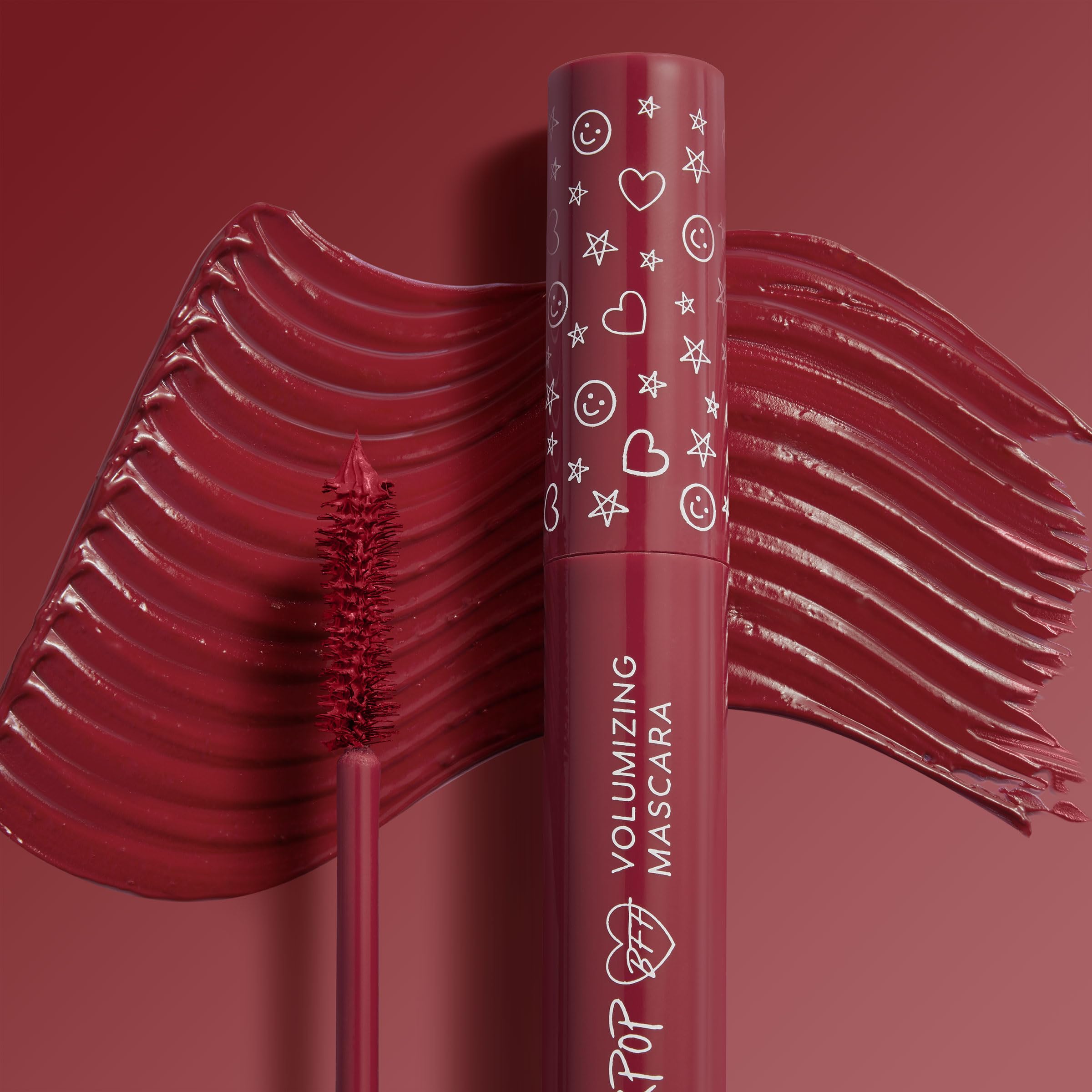 ColourPop BFF Mascara burgundy tint adds bold eye drama.