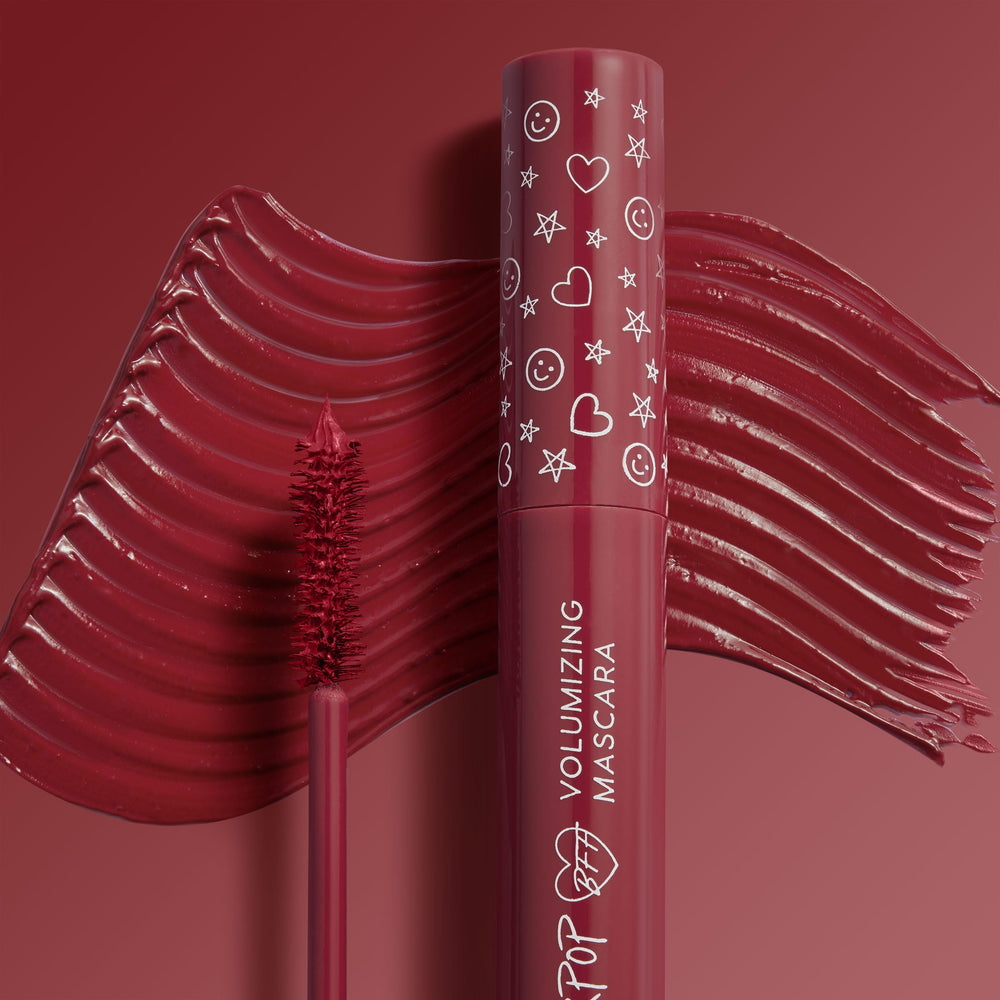 ColourPop BFF Mascara burgundy tint adds bold eye drama.