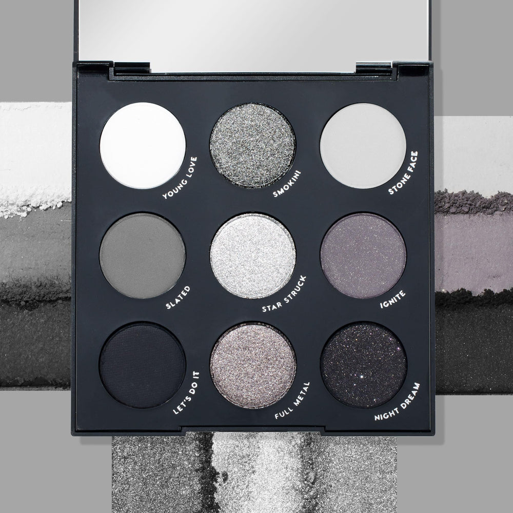 Aplicación suave con brocha plana para pigmento máximo ColourPop Blowin Smoke.