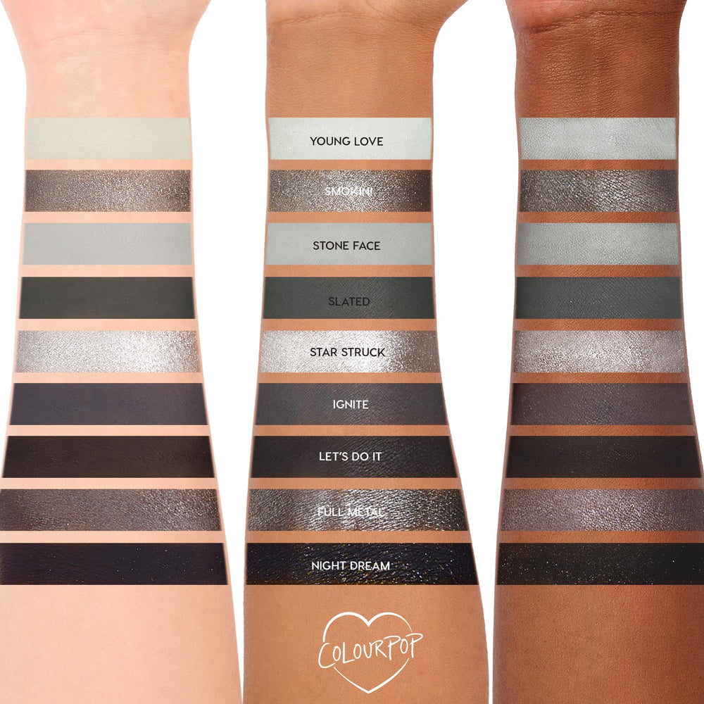 Sombras mates grises para difuminar con ColourPop Blowin Smoke.