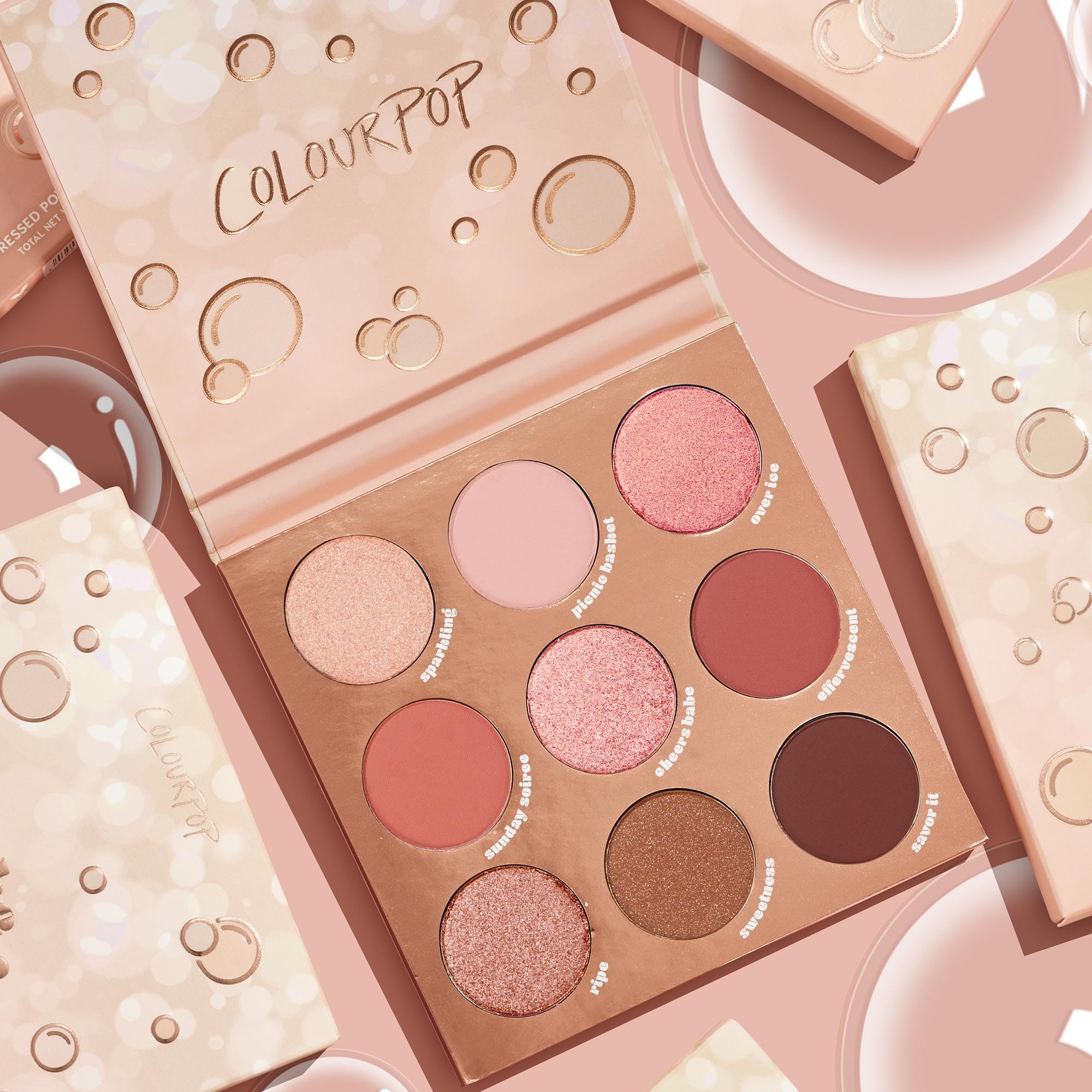 ColourPop By The Rosé Paleta para looks glam nocturnos y elegantes.