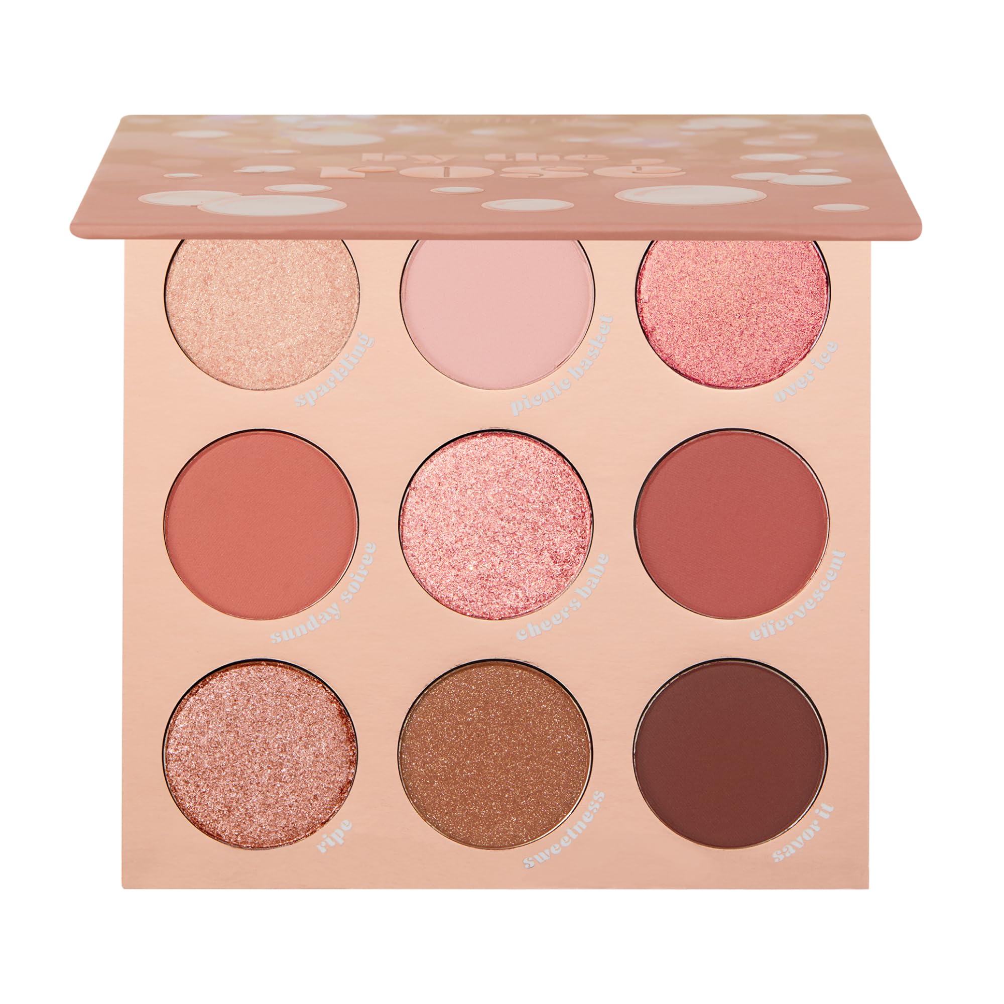 ColourPop By The Rosé Paleta de sombras con sombras rosadas y metálicas para un brillo elegante.