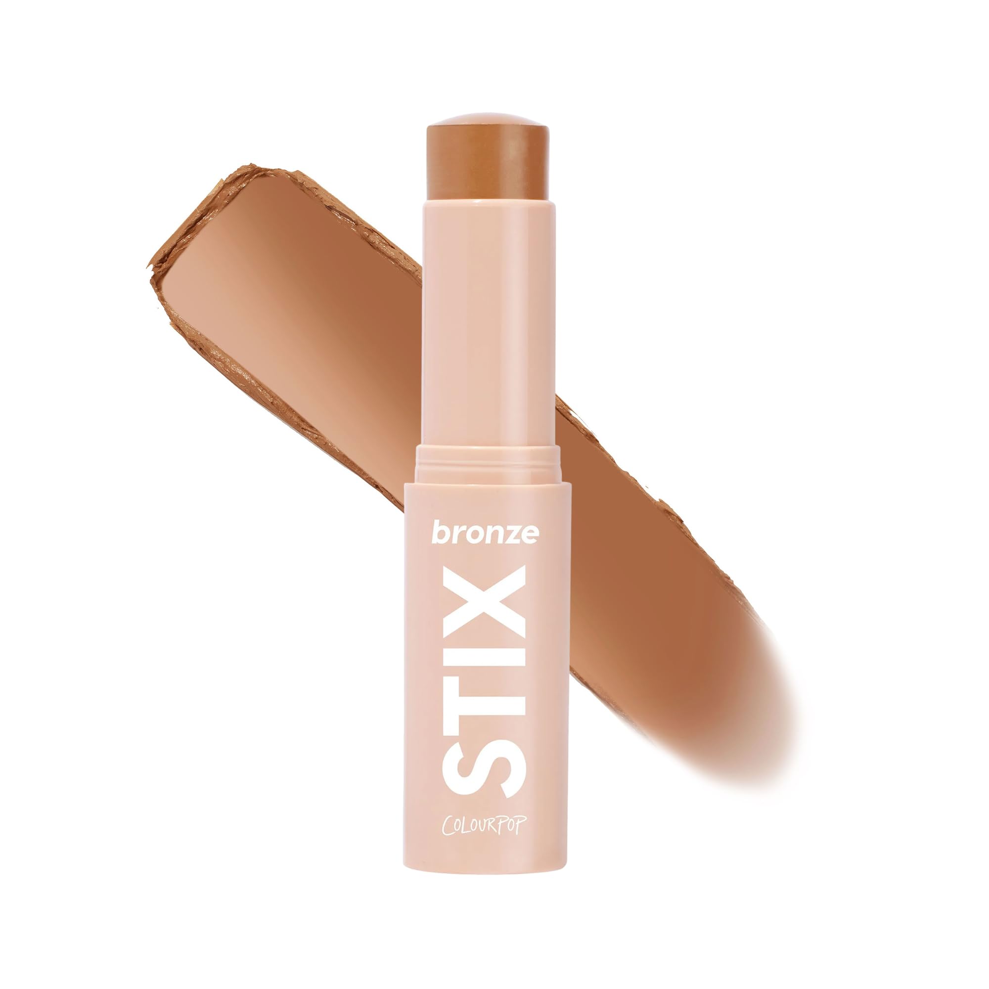 ColourPop Cream Bronzer Stick swatches on cheek for sun-kissed warmth without shimmer