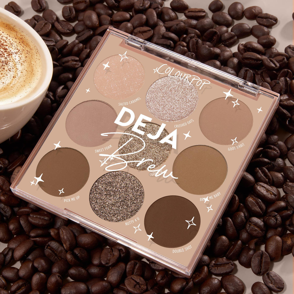 ColourPop Deja Brew envase compacto, ideal para viaje