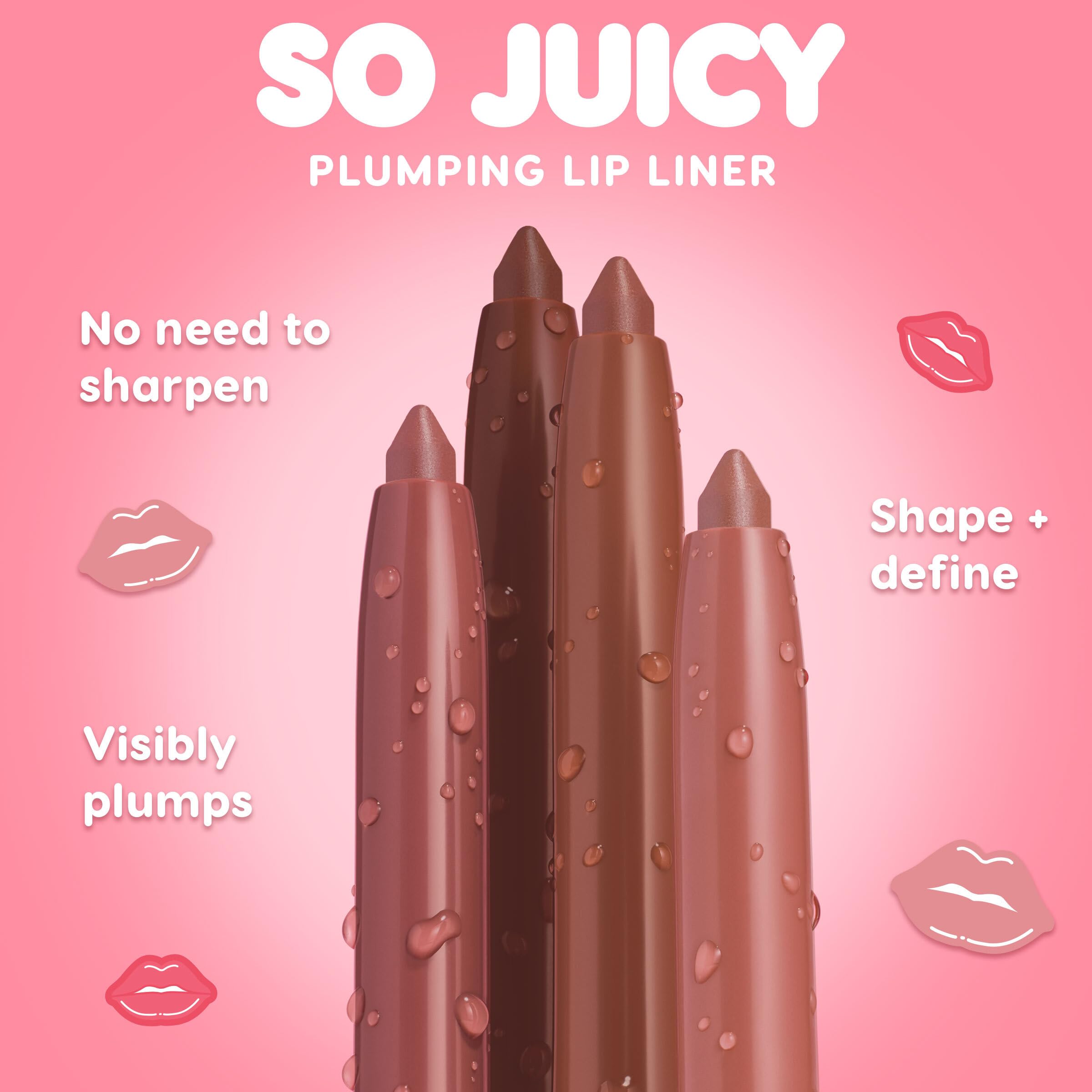 ColourPop So Juicy delineador labial voluminizante con textura sedosa para deslizamiento suave.
