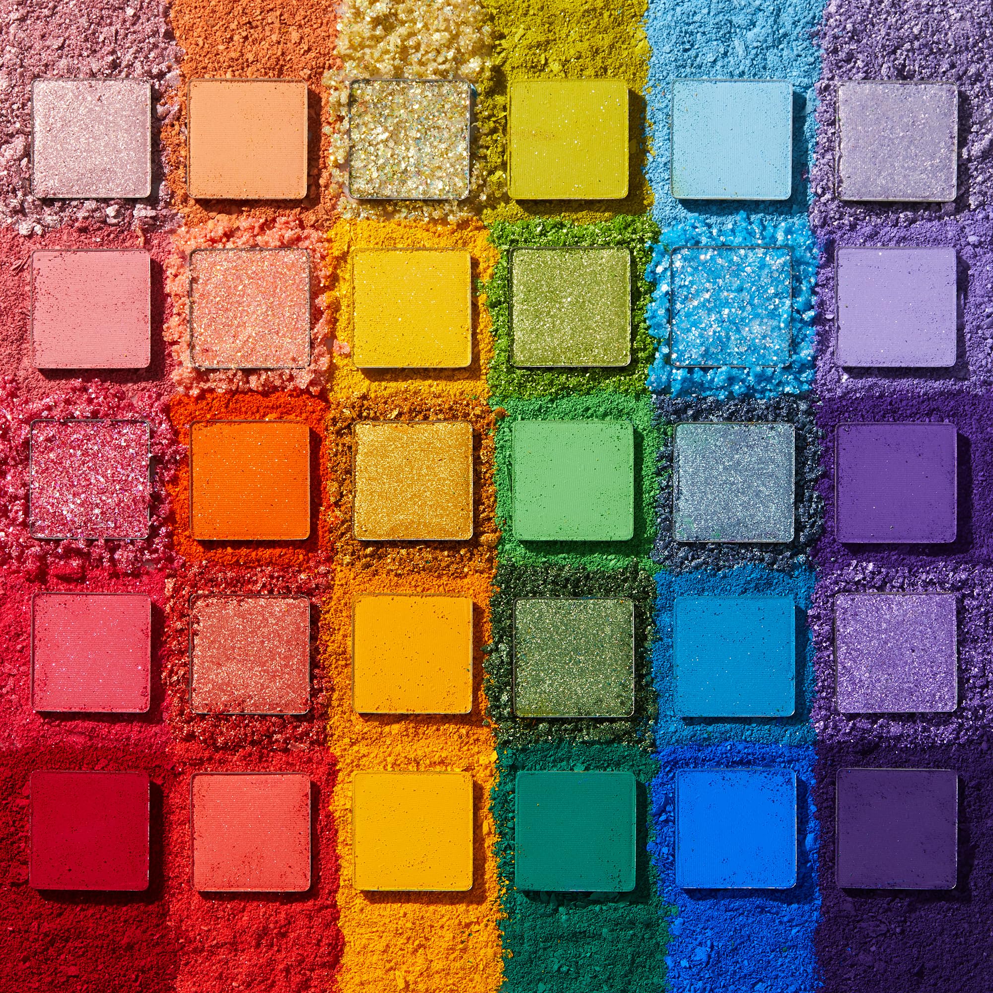 ColourPop Fade Into Hue swatches displayed in rainbow for easy shade planning.