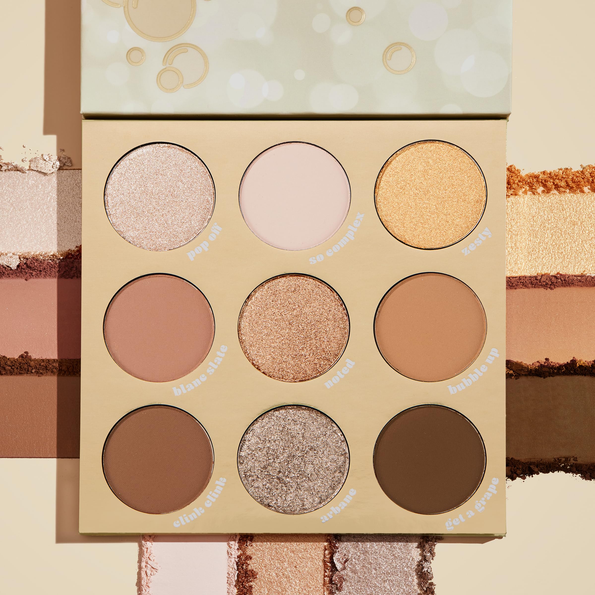 ColourPop Feelin' Bubbly, sombras doradas y marrones para uso diario y eventos.