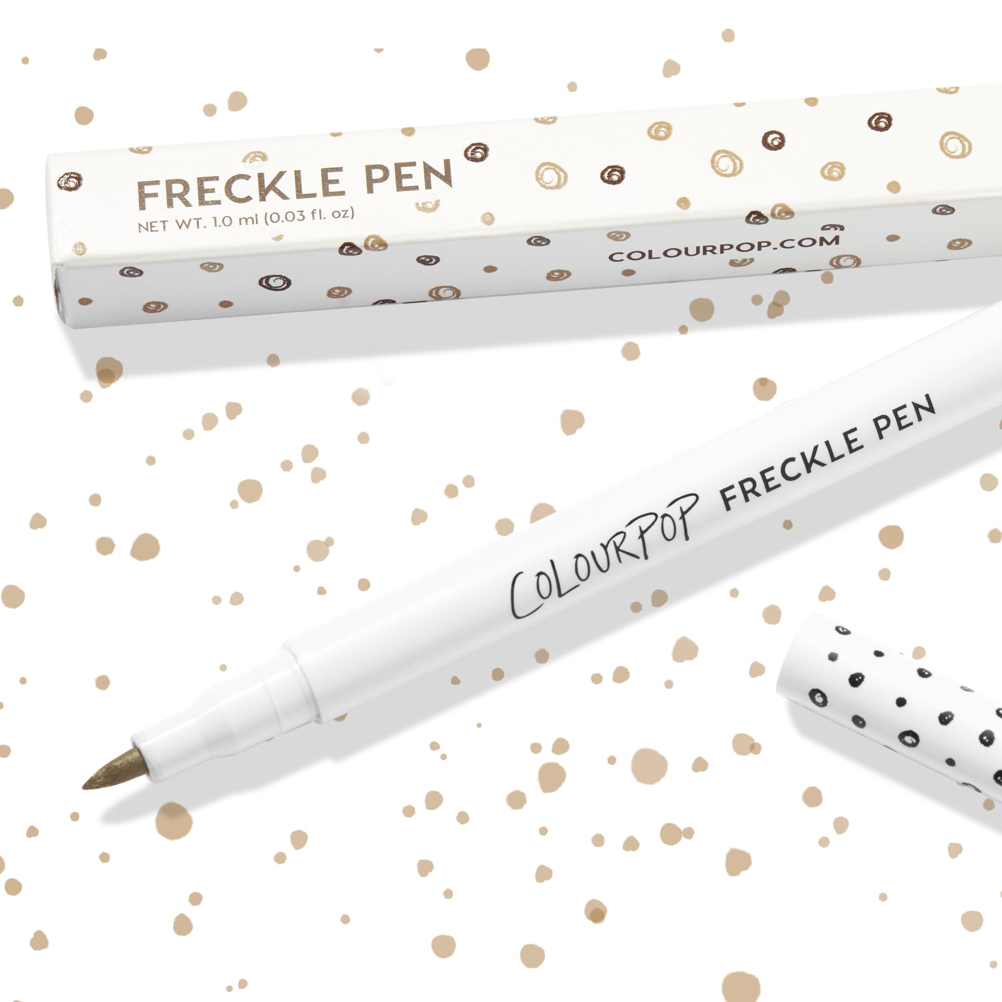 ColourPop Freckle Pen packaging highlighting a compact, travel-friendly design.