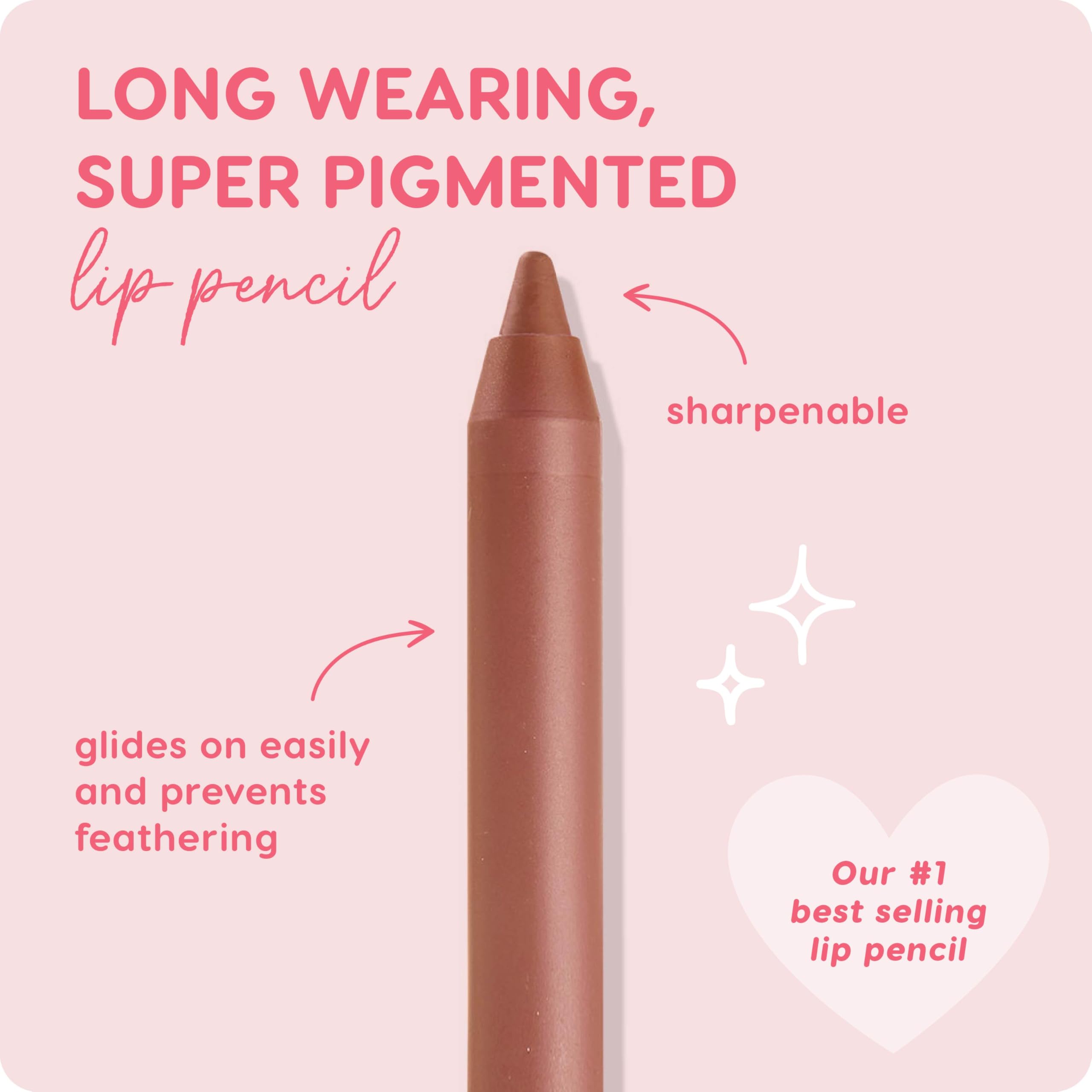 ColourPop Lippie Lip Pencil worn with lipstick for enhanced staying power