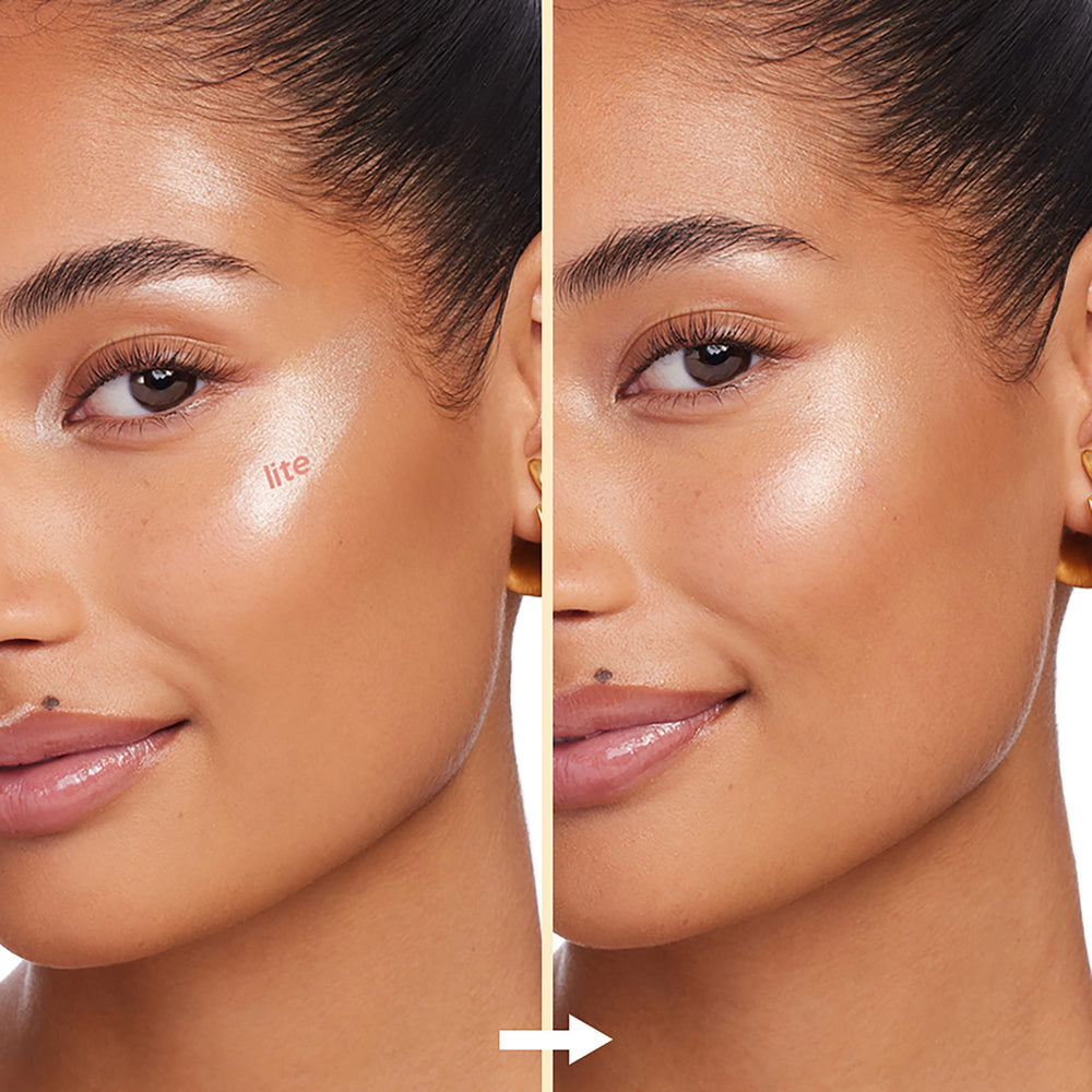 ColourPop Lite Stix modela el arco de Cupido con brillo moderado.