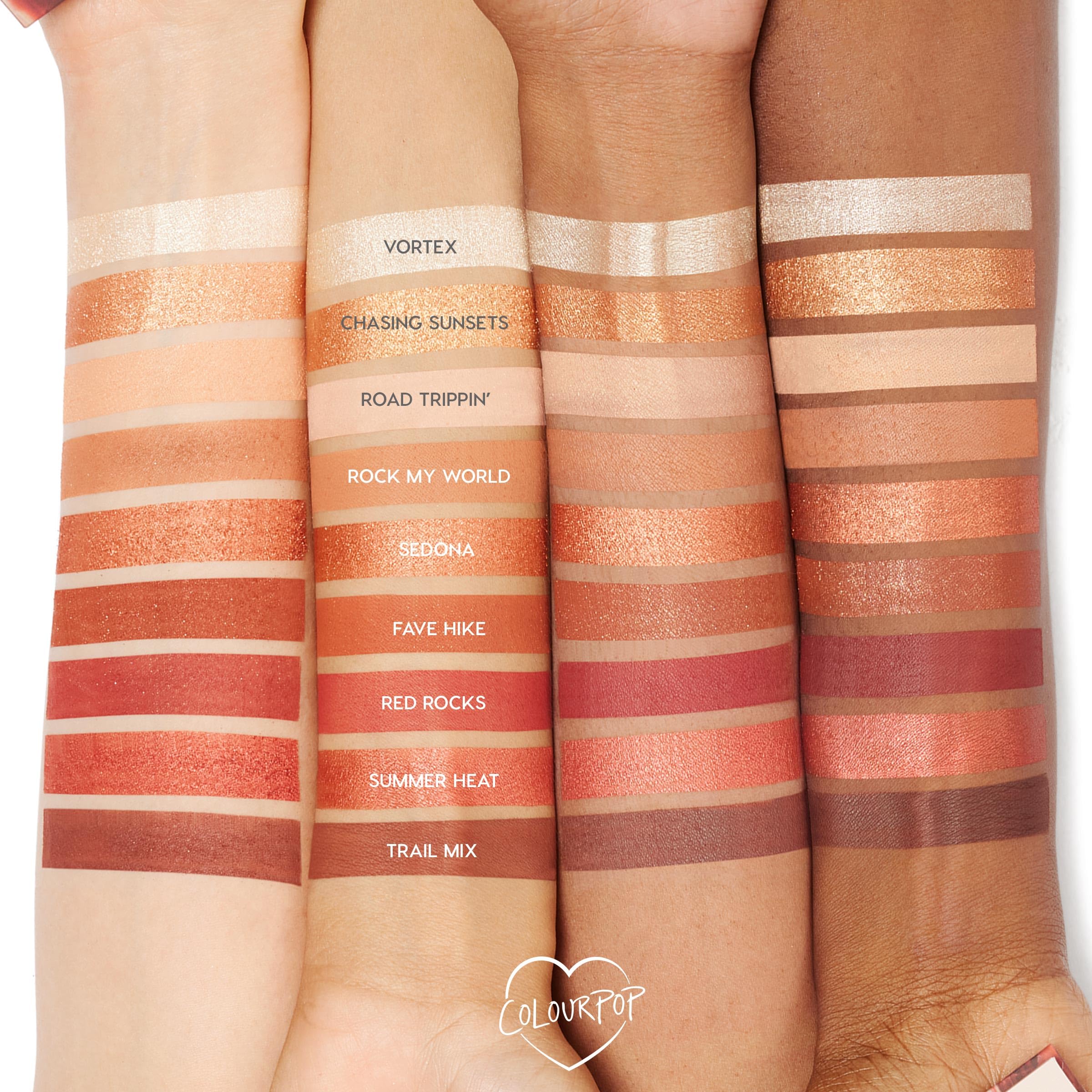 ColourPop Rock On Eyeshadow Palette: pigmentación intensa y aplicación suave para difuminar.