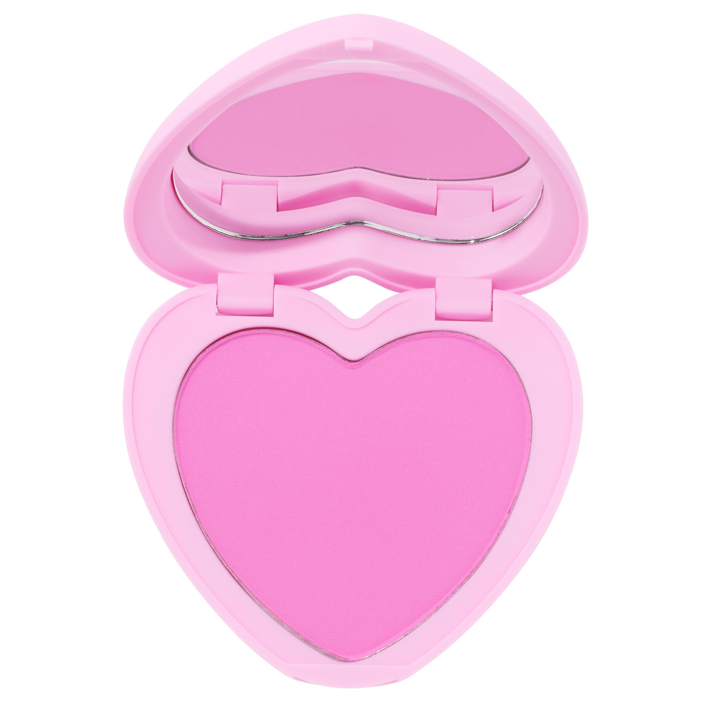 ColourPop Silky Powder Blush en compacto con forma de corazón para retoques portátiles.