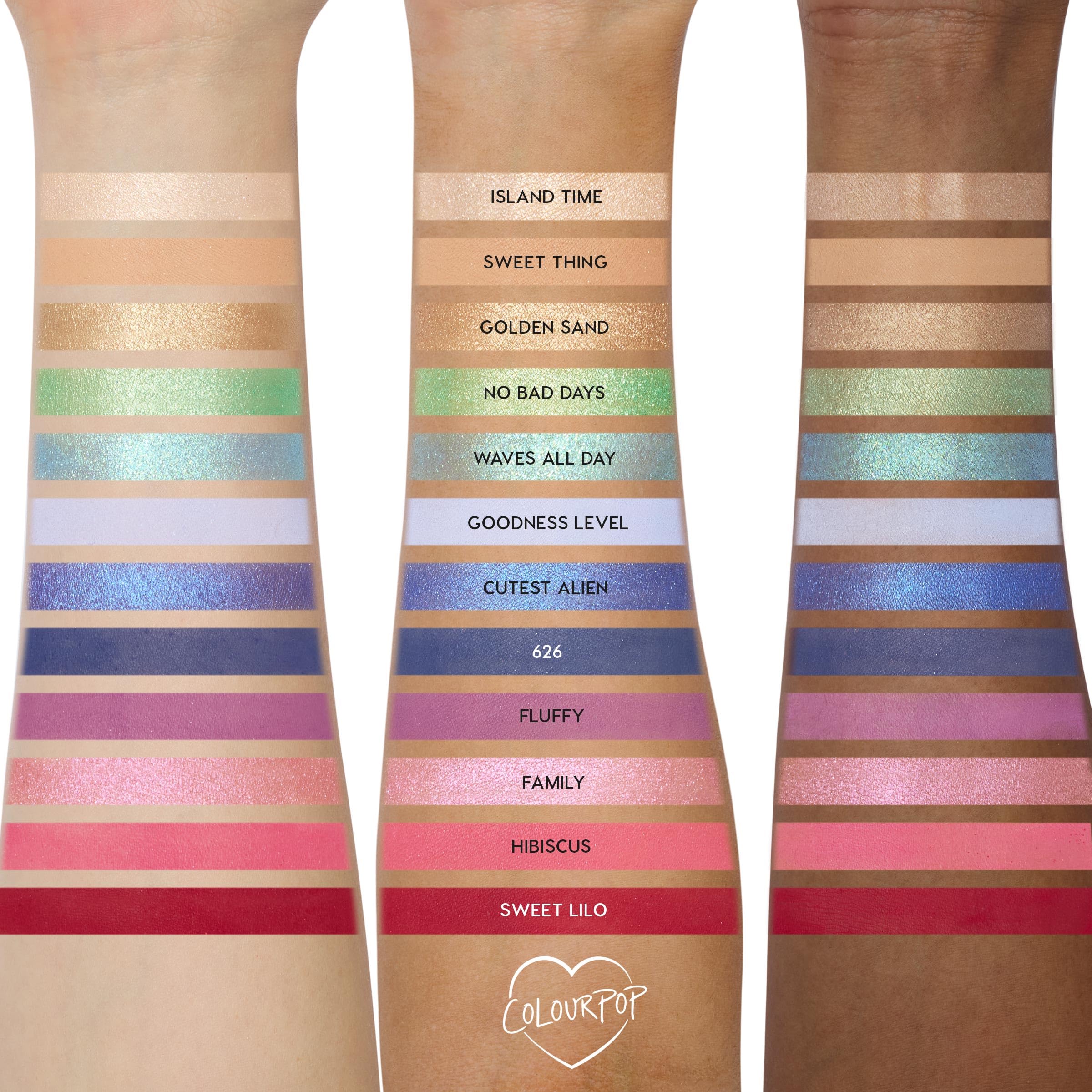 ColourPop Stitch Beach Dreamin’, pigmentos intensos para delinear y sombrear.