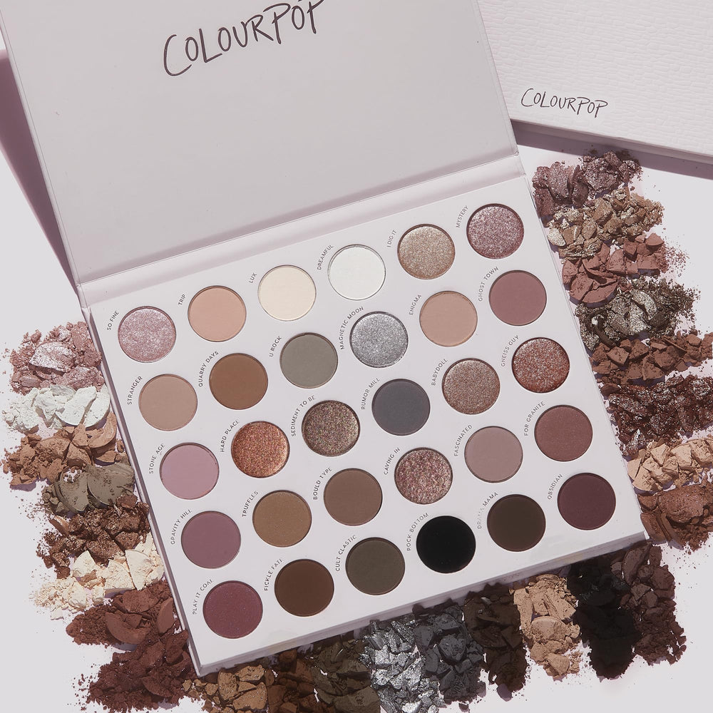 ColourPop Stone Cold Fox palette compact keeps cool tones organized.