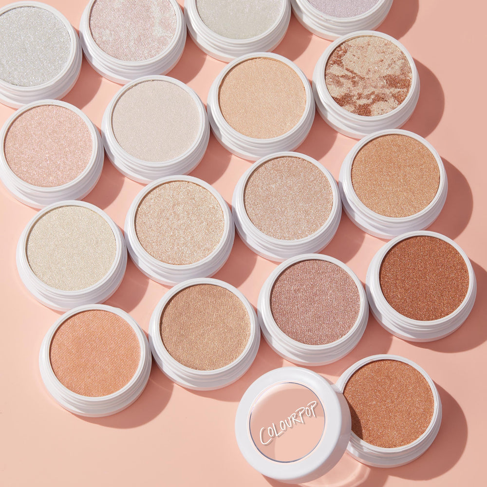 ColourPop Super Shock Highlighter swatch shows pigment payoff and texture