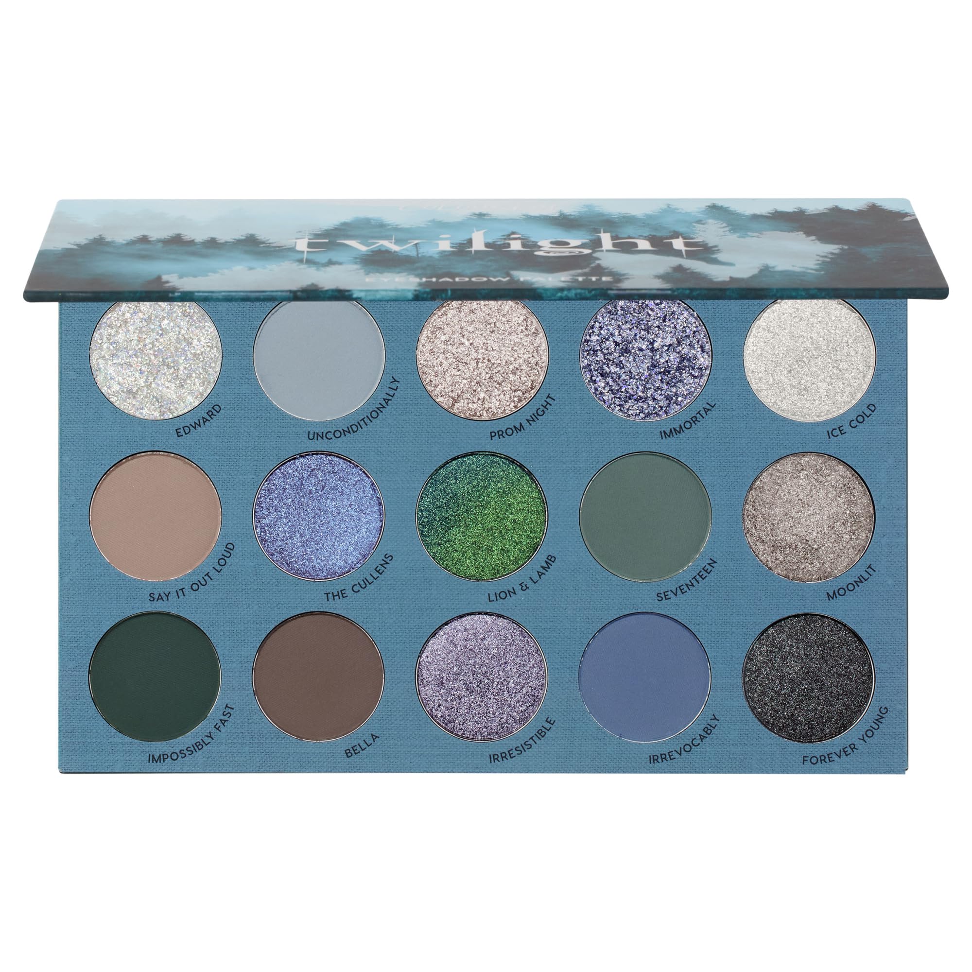 ColourPop Twilight Palette Edward con destellos blancos para un brillo suave