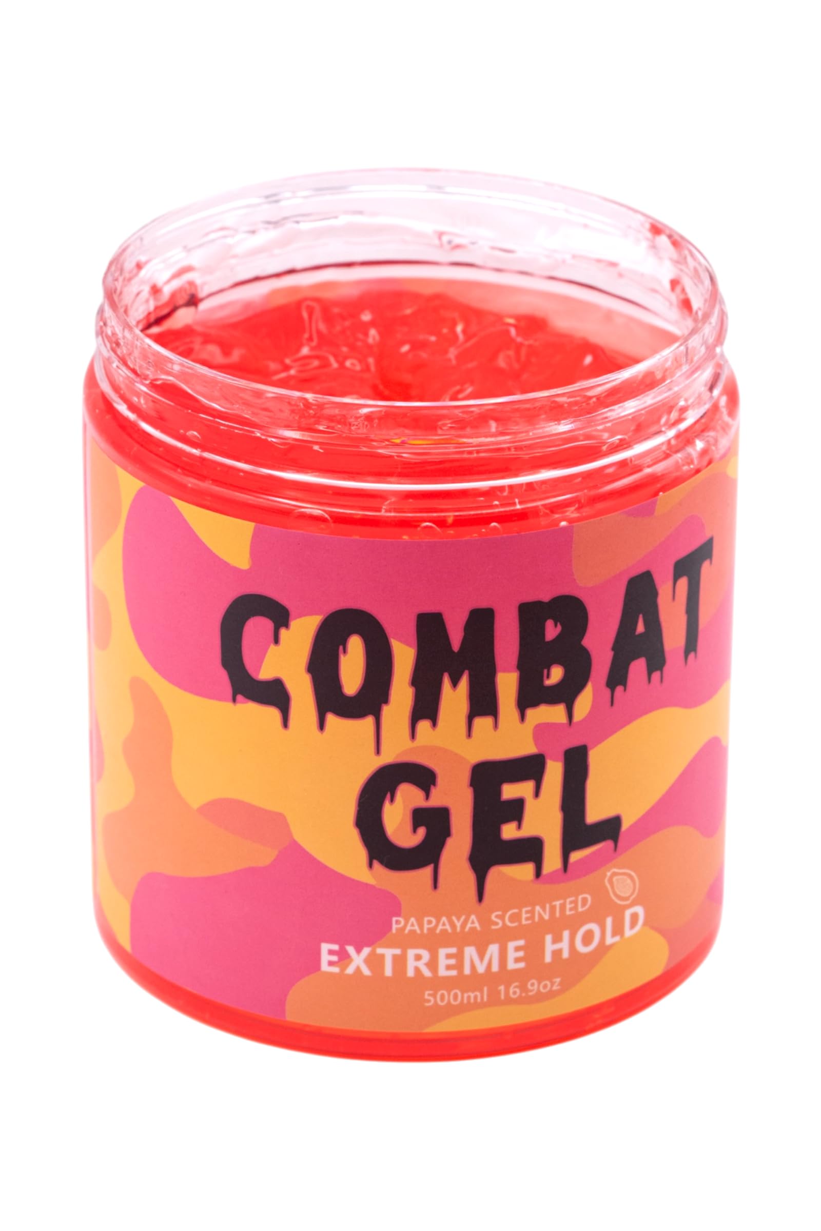 Combat Gel papaya styling close-up illustrating flexible hold and easy application.