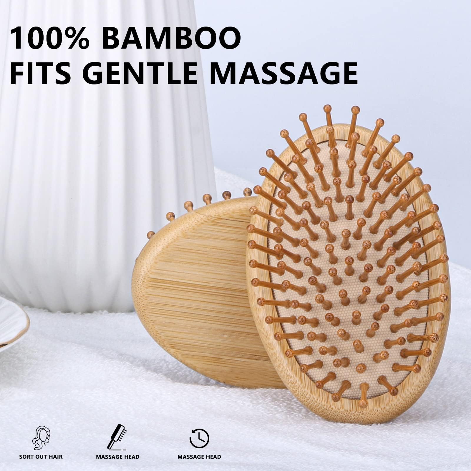 Combetter bamboo brush is lightweight and portable for daily use