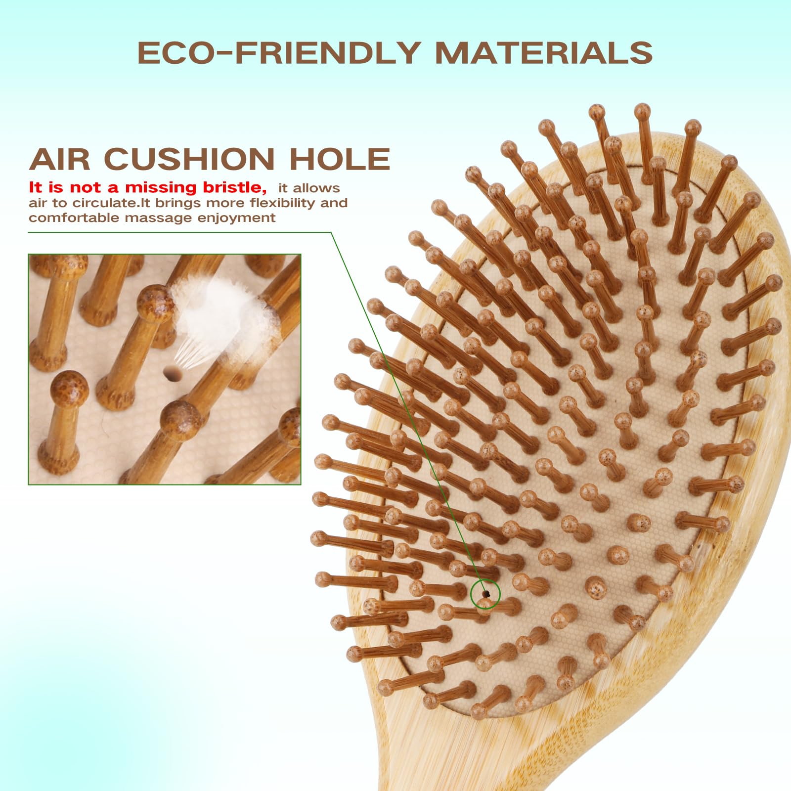 Combetter bamboo travel brush compact design for on-the-go styling.