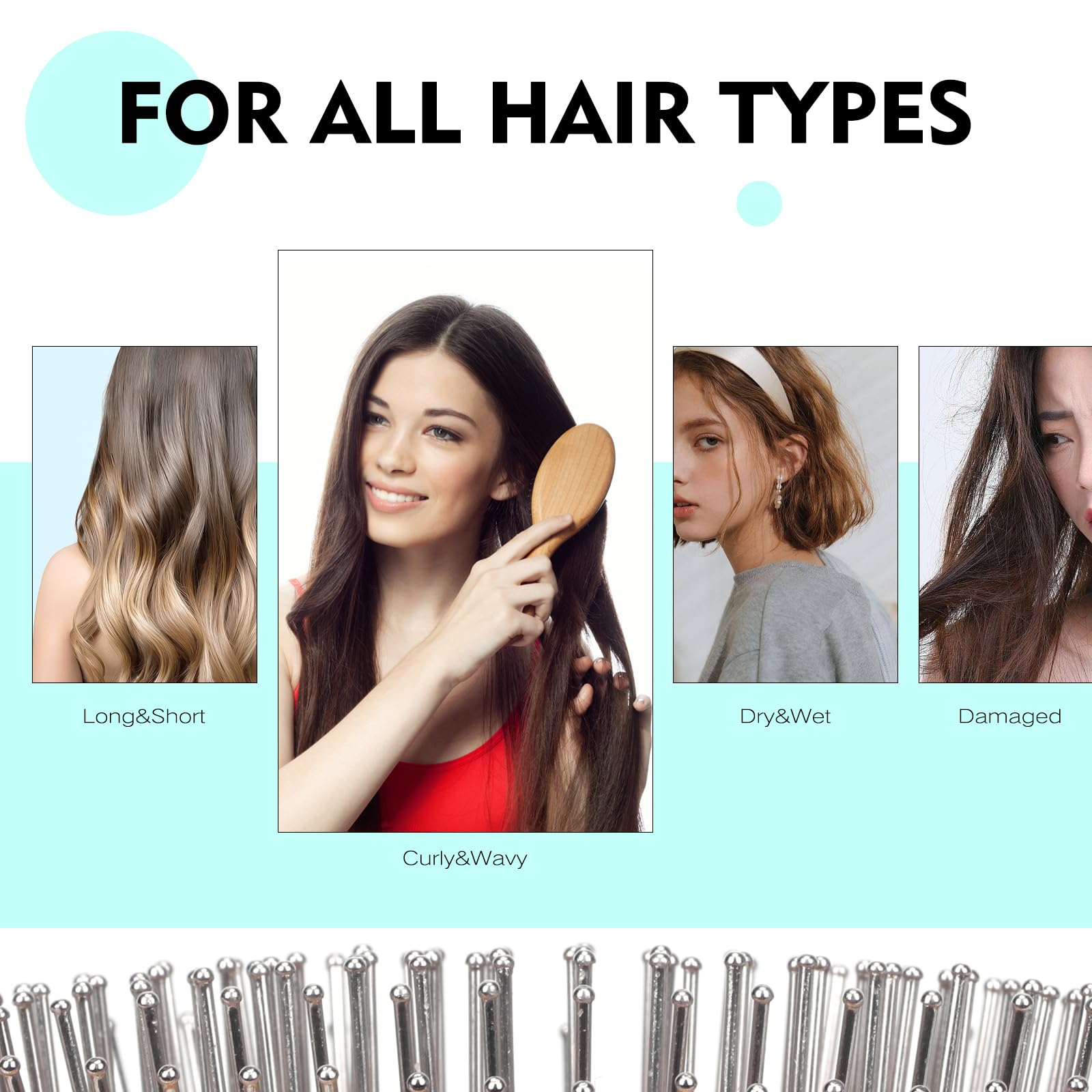 Combetter bamboo brush on wet hair helps with smooth brushing